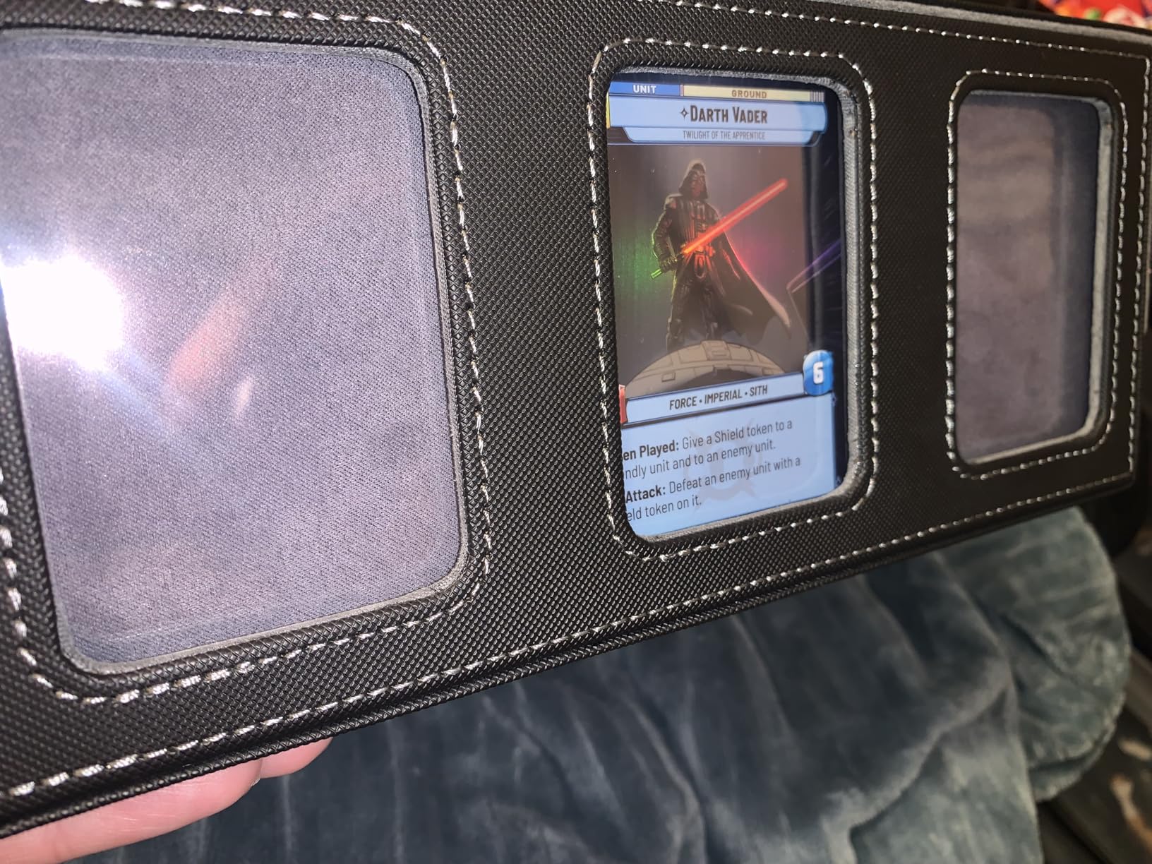 UAONO Trading Card Storage Box with Commander Display; 2400+ Deck Box for MTG with Removable Cover; Top Loaders Card Case fits Magic TCG PTCG Sports Cards; 24 Dividers, 4 Stoppers (Black, Grey) customer photo 1