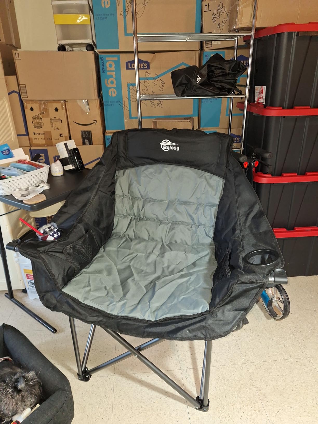 Bolosy Oversized XL Camping Chairs for Adults Heavy Duty Support 500 lbs Outdoor Folding Chairs Padded Portable Lawn Chairs Camp Chairs with Cup Holder customer photo 1