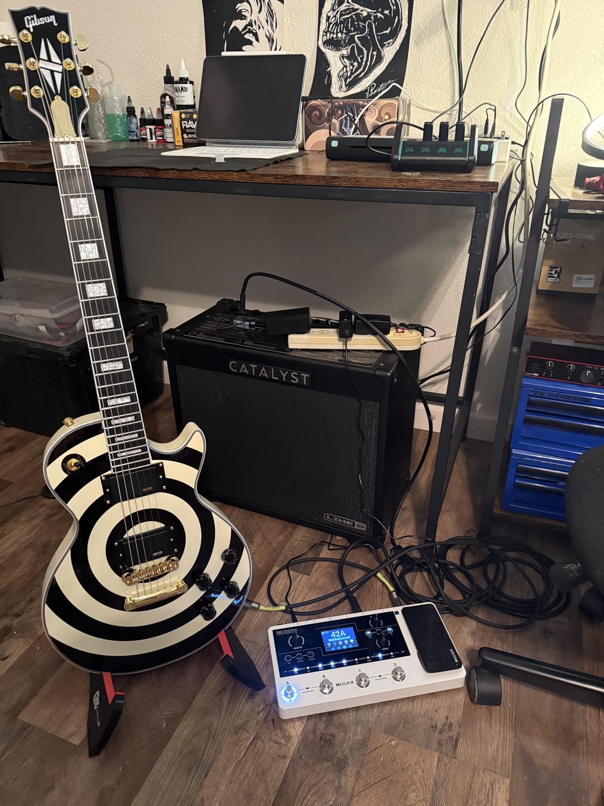 MOOER GE150 Pro Guitar Amp Modelling Multi Effects, Reverb, Delay, Looper Drum with 4 Footswiches, Expression Pedal, USB OTG Live Recording, MNRS GNR and GIR Loader customer photo 1