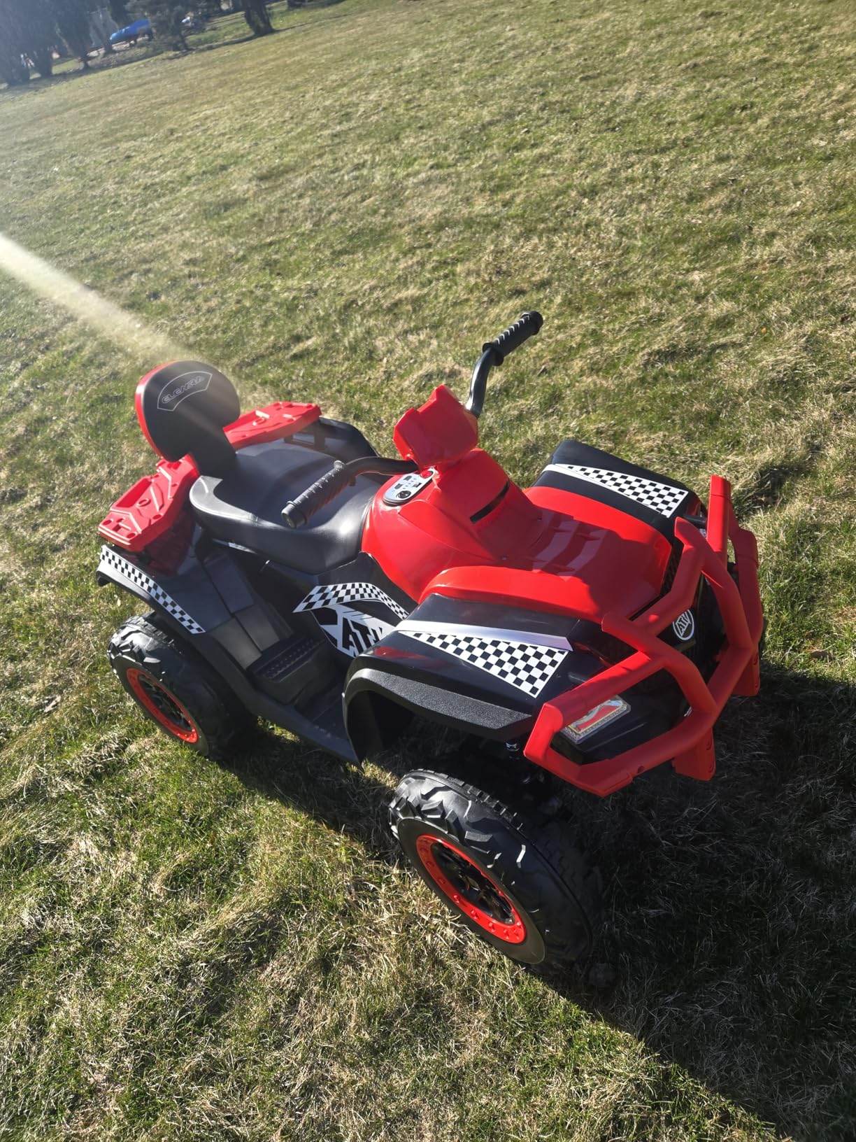 ELEMARA 24V 2 Seater Ride on ATV for Big Kids,Electric 4 Wheeler Kid Quad,Kids ATV Ride on 4 Wheeler with Total 400W Motors, 5mph Max Speed, LED Headlights, Music,Ride On Toys for Big Children, Red customer photo 1