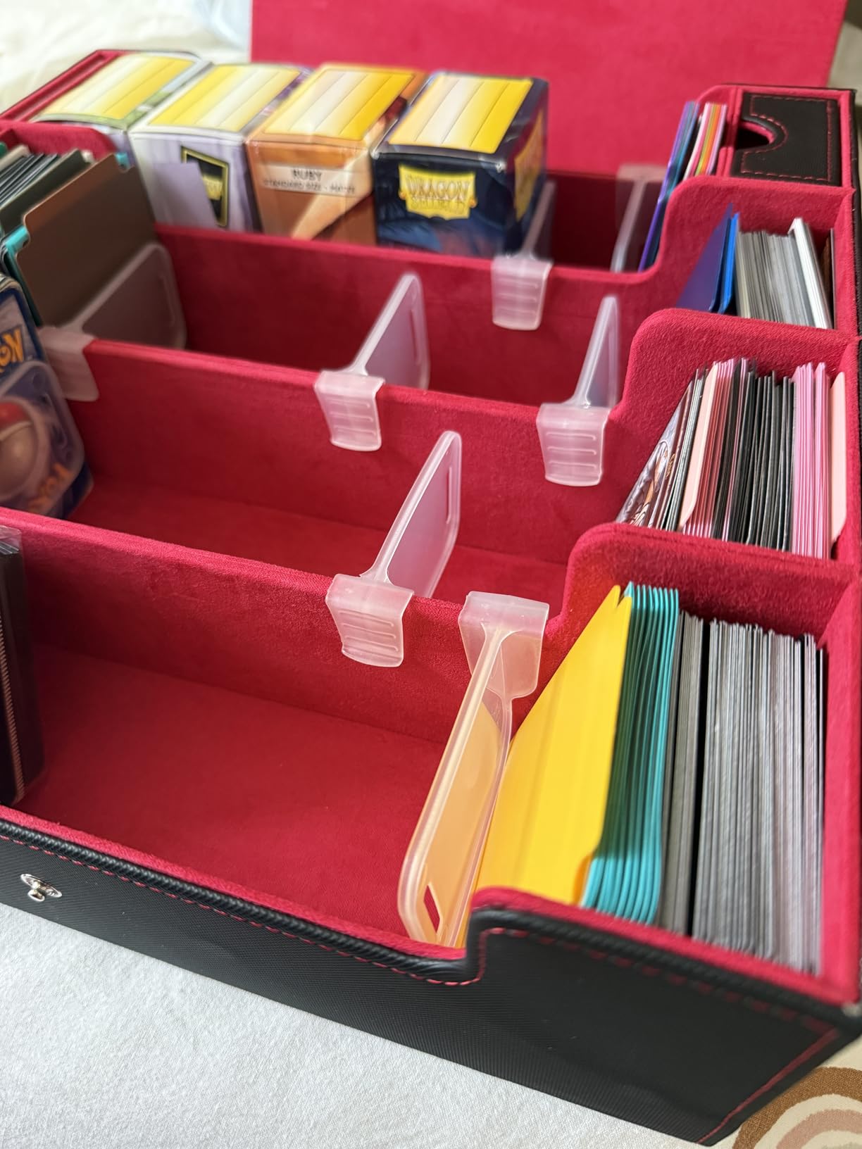 Gomyrod Card Storage Box 3200+ MTG Deck Box with 30 Colorful Divider, 4 Row Commander Trading Card Cases with Portable Handle & Display Windows, Fits for MTG/TCG/Magic Cards, Patented Design customer photo 1