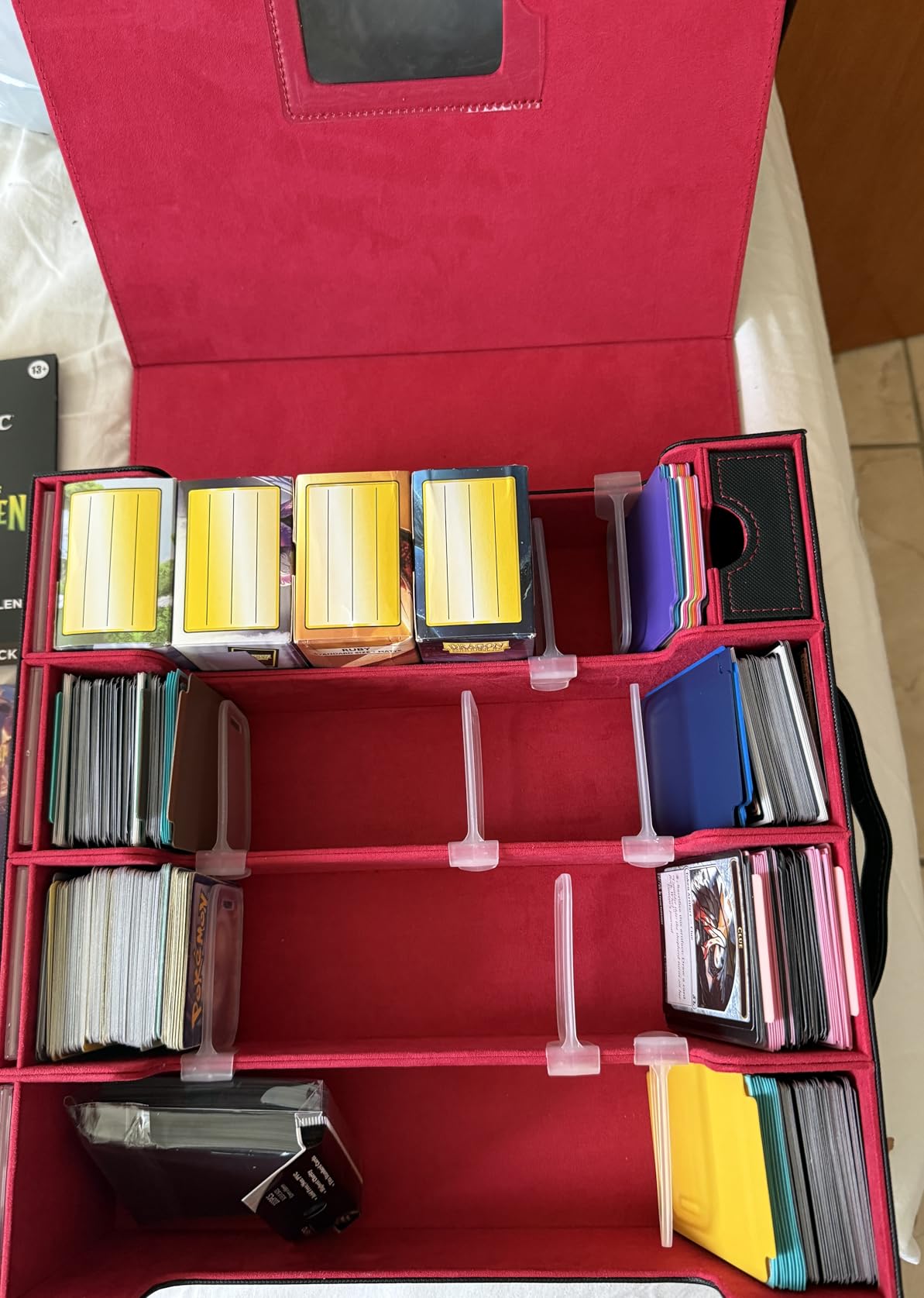 Gomyrod Card Storage Box 3200+ MTG Deck Box with 30 Colorful Divider, 4 Row Commander Trading Card Cases with Portable Handle & Display Windows, Fits for MTG/TCG/Magic Cards, Patented Design customer photo 2