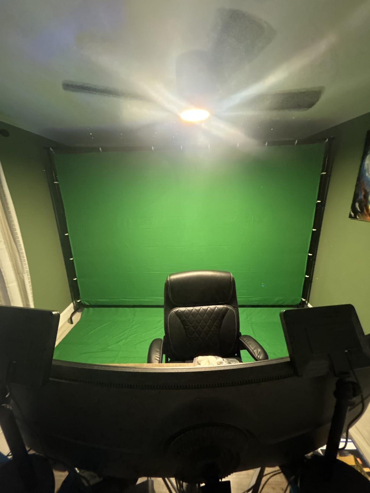 EMART 7x10ft Green Screen Backdrop Kit with Movable Stand, Large 9.5x9.5ft Photography Greenscreen Background Adjustable Frame with Wheels for Photo Shoot, Live Streaming, Video Recording customer photo 2