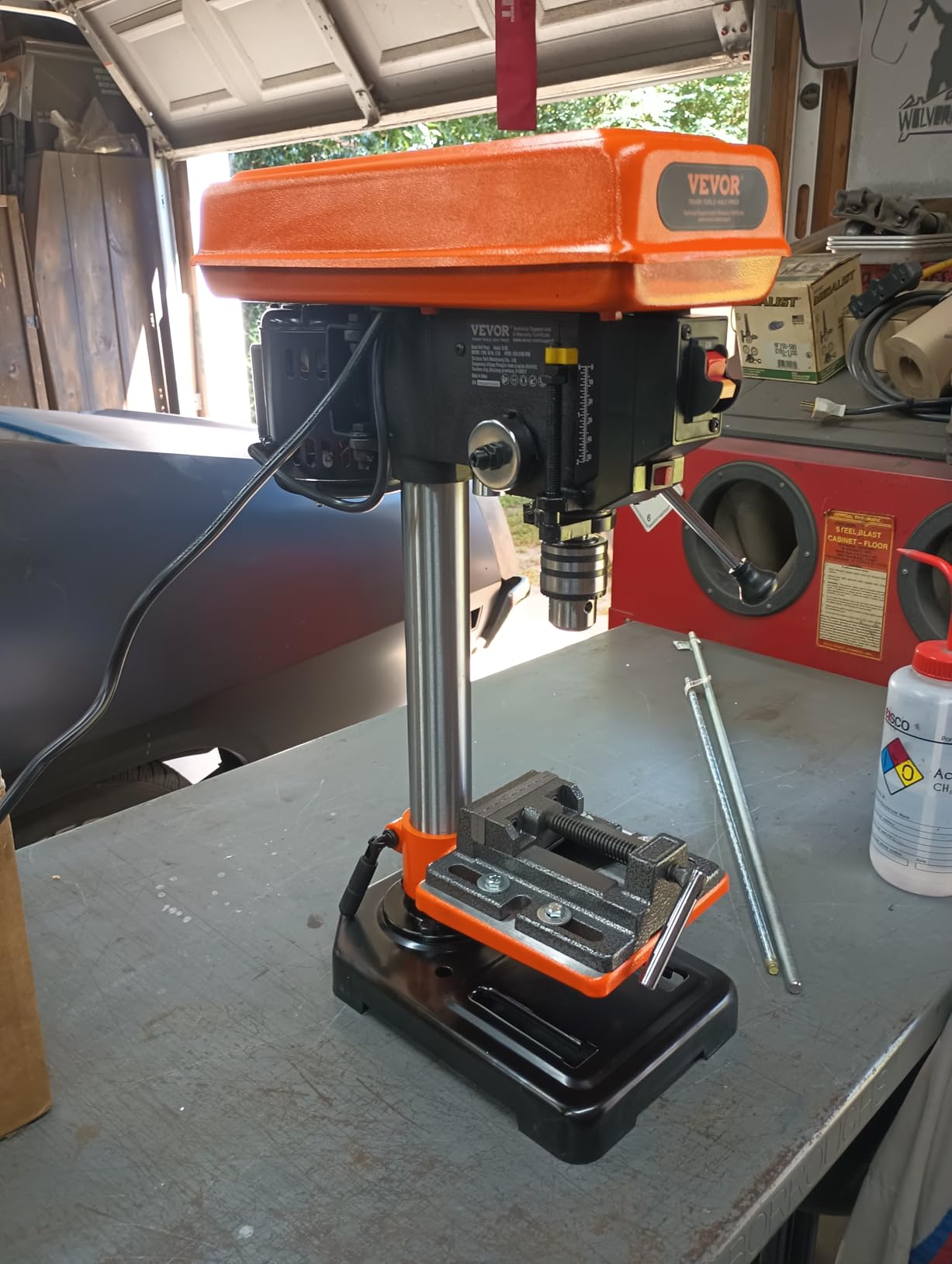 VEVOR 8 in Benchtop Drill Press, 2.5A Induction Motor, Tabletop Drilling Machine with 5 Adjustable Speeds, 0-45° Tilting Worktable, LED Work Light customer photo 2