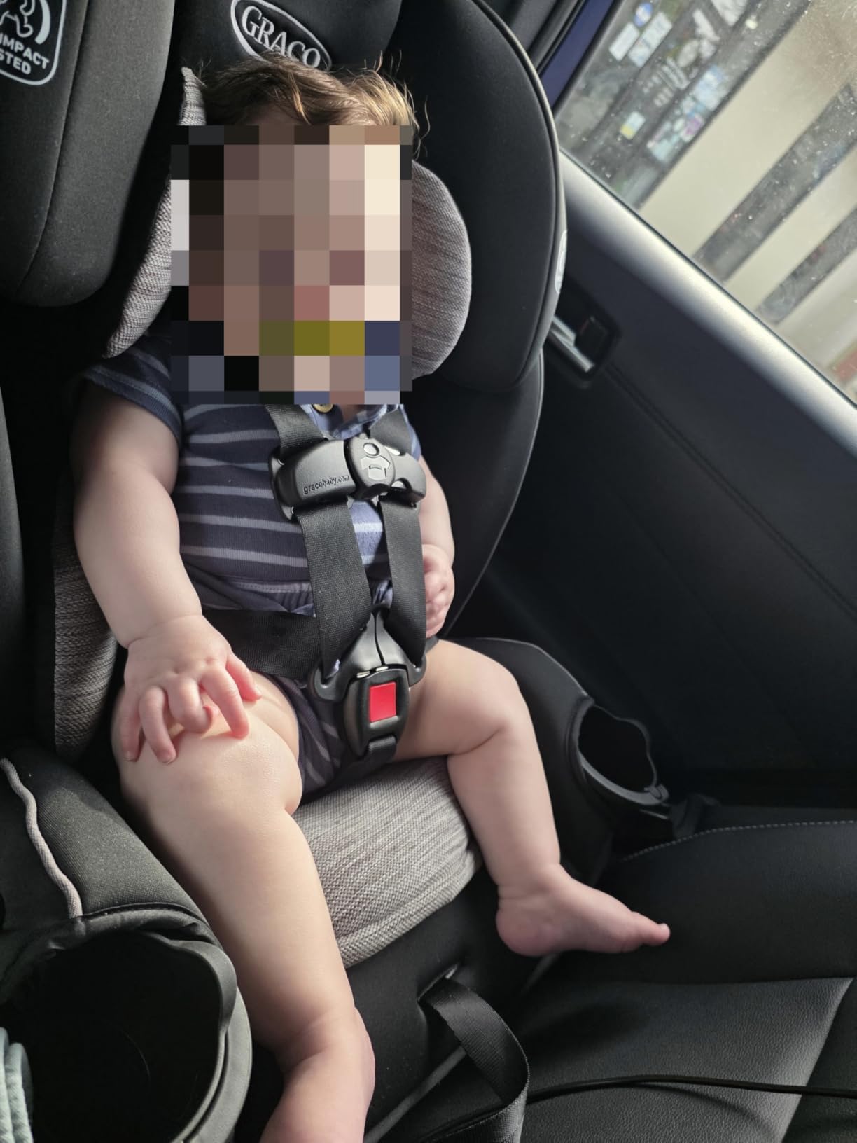 Graco Slimfit 3-in-1 Convertible Car Seat, Slim Car Seat with Space-Saving Design, Highback Booster Seat with 10-Position Headrest, Rear Facing and Forward Facing Carseat, Jarret customer photo 2