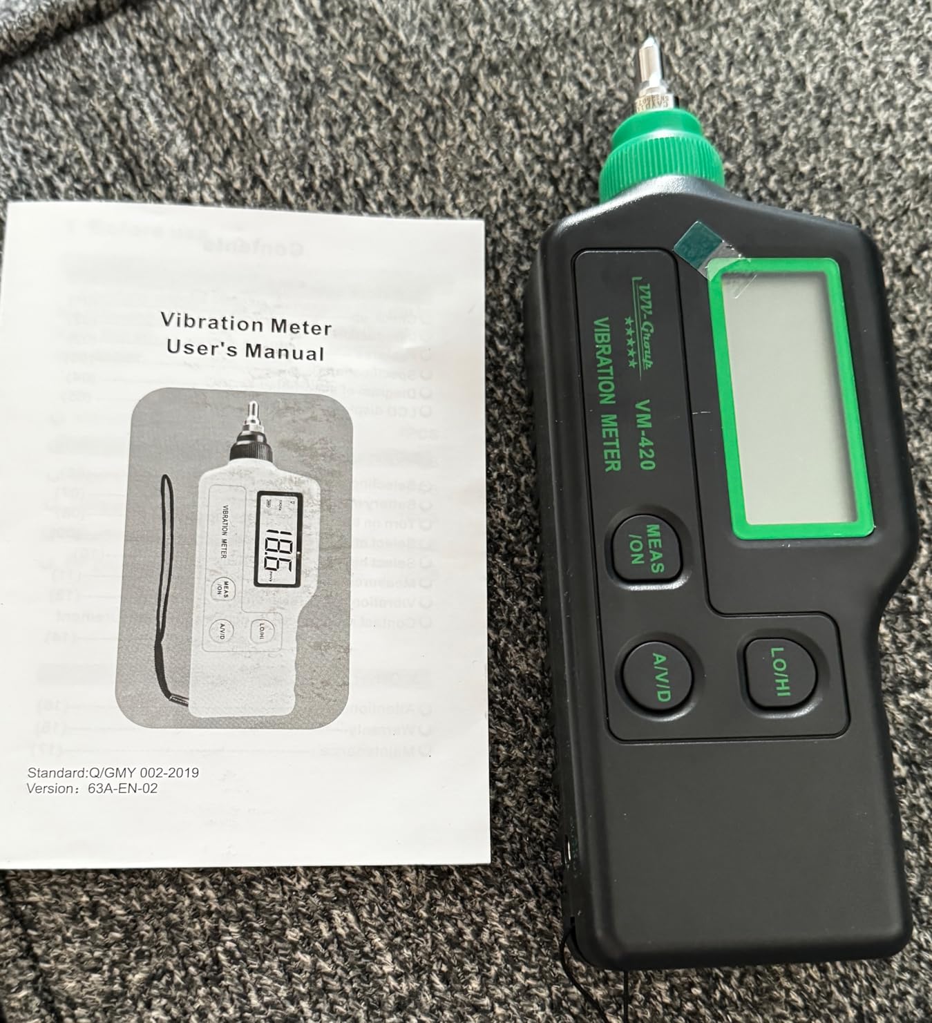 Digital Vibration Meter - VM-420 Industrial Vibrometer, Acceleration 0.1-199.9 m/s², Velocity 0.1-199.9 mm/s, Displacement 0.001-1.999 mm, 10Hz-15kHz, Handheld Machine Diagnostics Tool customer photo 2