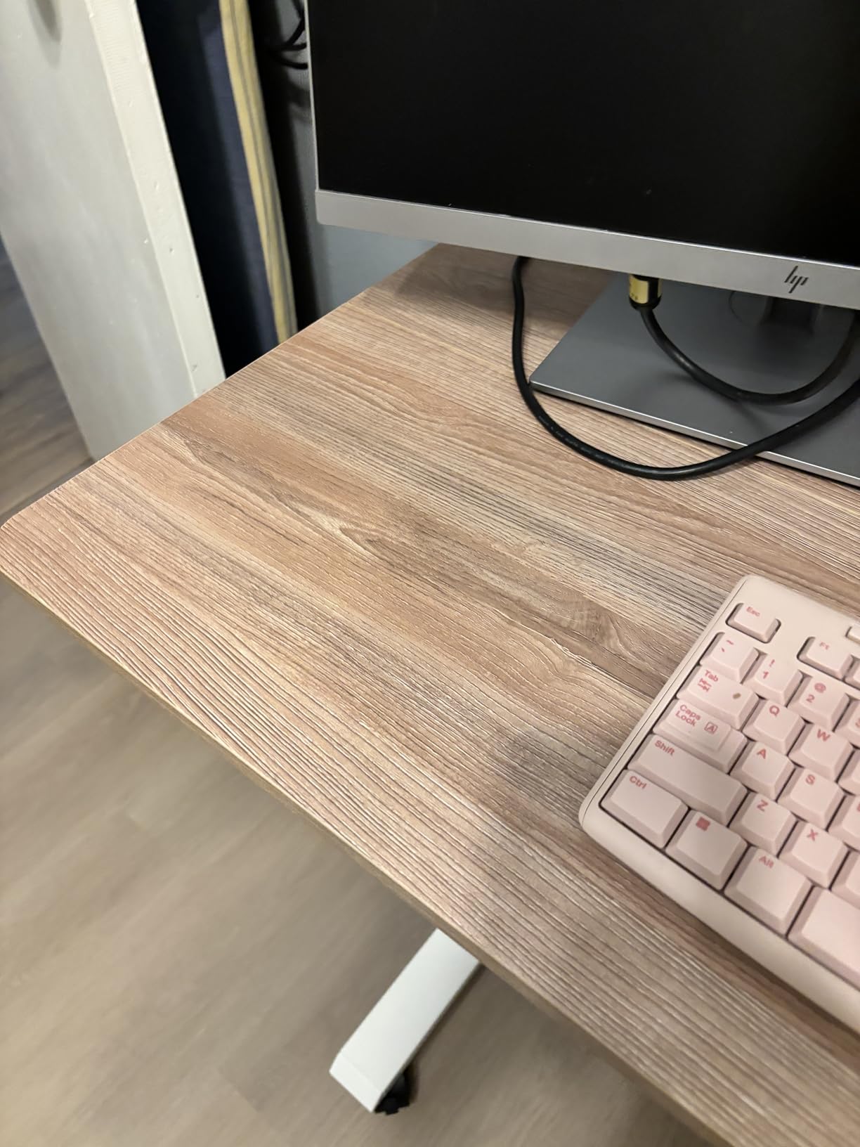 farexon Electric Standing Desk Adjustable Height, 71 x 28 Inch Sit Stand up Desk with Large Mouse Pad, Double Metal Hook, 4 Wheels, 4 Memory Preset Heights Home Office Computer Desk customer photo 2