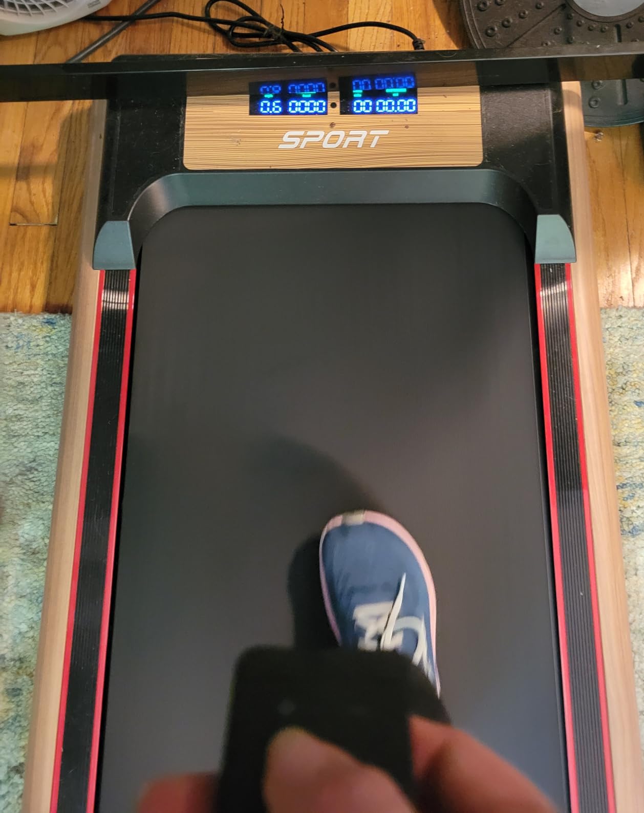 FUNRAY Versatile Walking Pad Treadmill with Incline - Dual-Sided Under Desk Treadmill with Foot Massage, 2 in 1 Walking Pad for Home/Office, Portable Compact Treadmills with 330LBS Weight Capacity customer photo 2