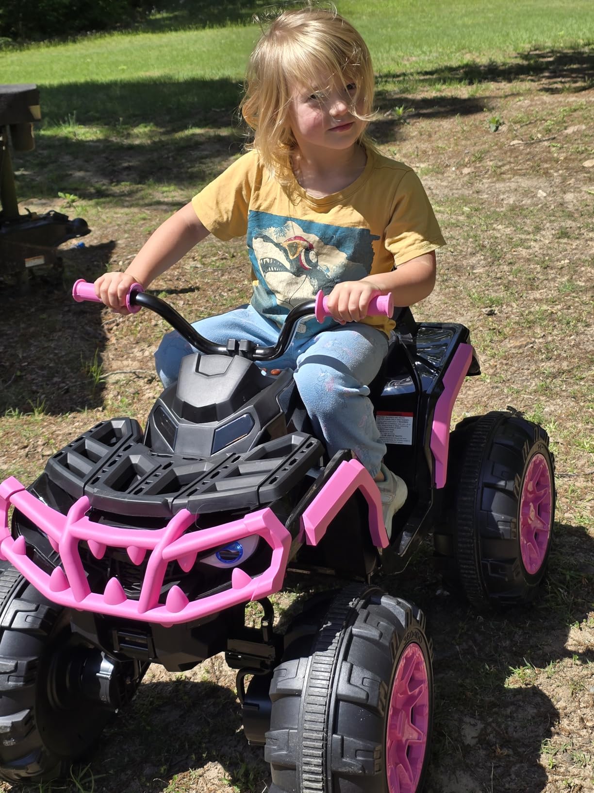 Hikiddo Shark Kids ATV 4 Wheeler, 24V 4WD Electric ATV Ride On Toy for Big Kids, 4X200W Motor, 5.6Mph Max Speed - Black customer photo 1