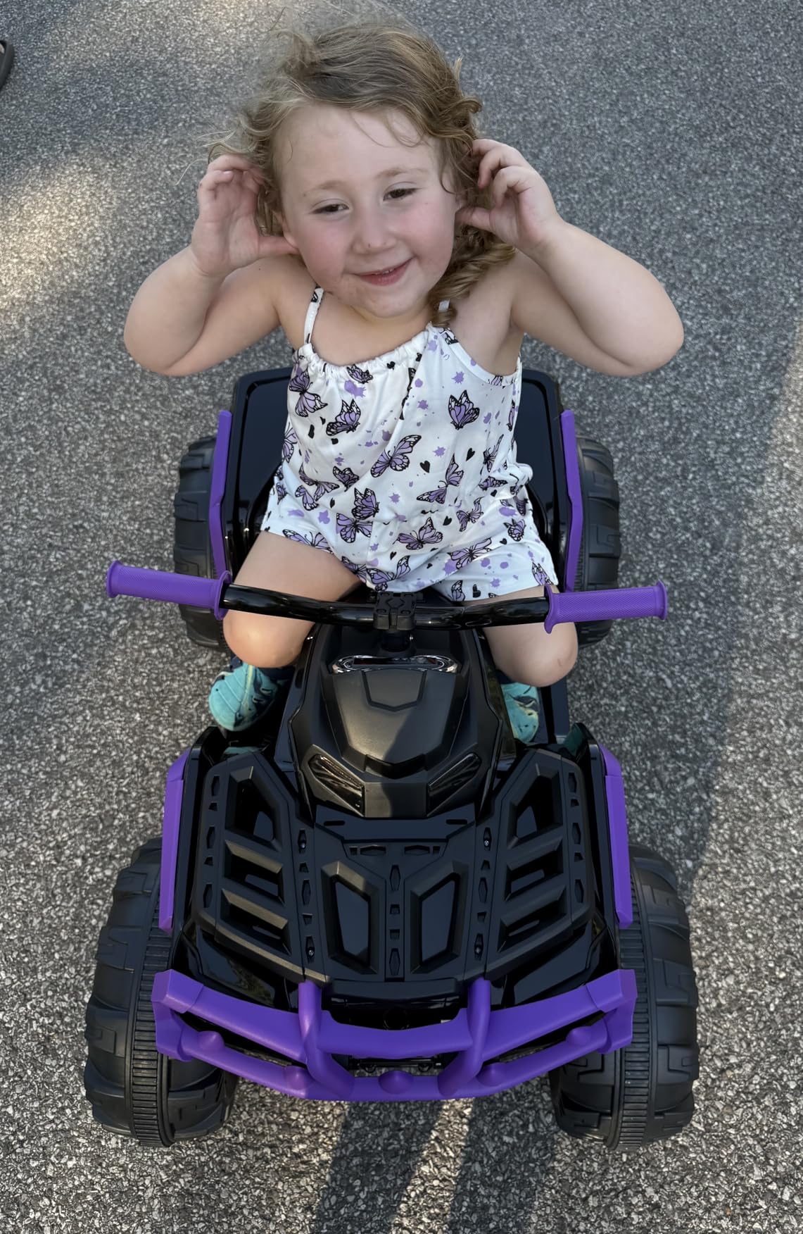 Hikiddo Shark Kids ATV 4 Wheeler, 24V 4WD Electric ATV Ride On Toy for Big Kids, 4X200W Motor, 5.6Mph Max Speed - Black customer photo 2