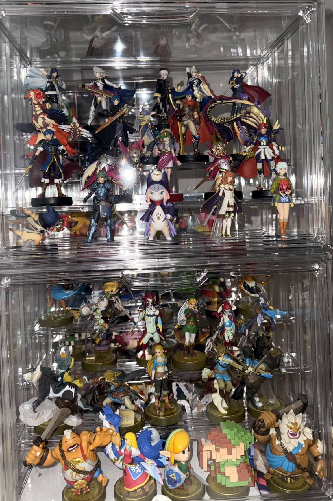 Clear Acrylic Display Case Upgrade 4 Tier Figure Display Case with 3 Movable Dividers, Stackable Display Box Showcase with Magnetic Door for Collectibles (Large-2pack) customer photo 1