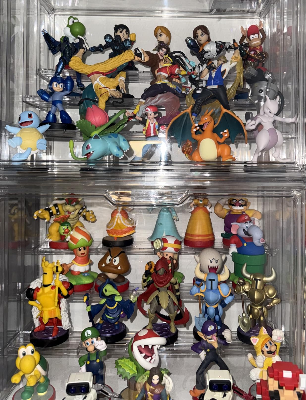 Clear Acrylic Display Case Upgrade 4 Tier Figure Display Case with 3 Movable Dividers, Stackable Display Box Showcase with Magnetic Door for Collectibles (Large-2pack) customer photo 2