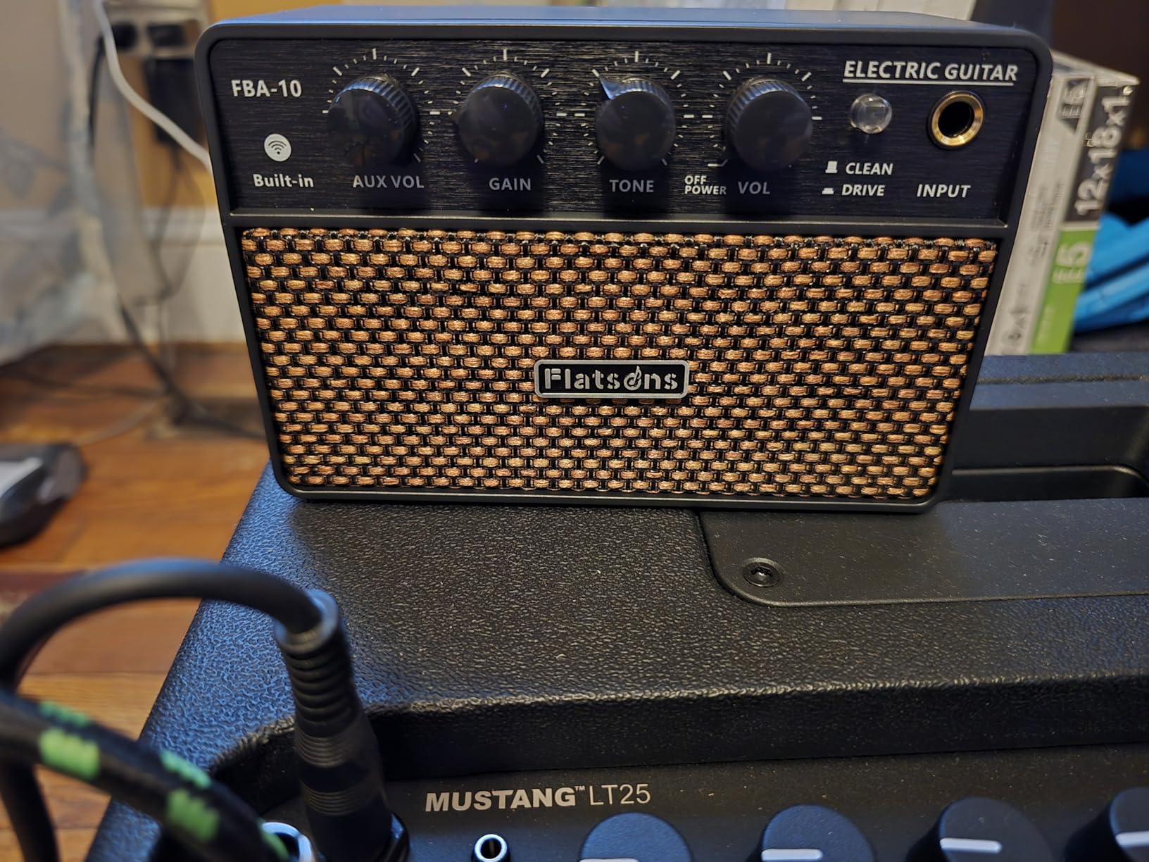 Flatsons FBA-10 Guitar Amp, 10W Mini Electric Guitar Amplifier with Clean/Drive Channel, 6H Working, USB-C Rechargeable, 3.5mm Headphone/AUX Jack customer photo 1