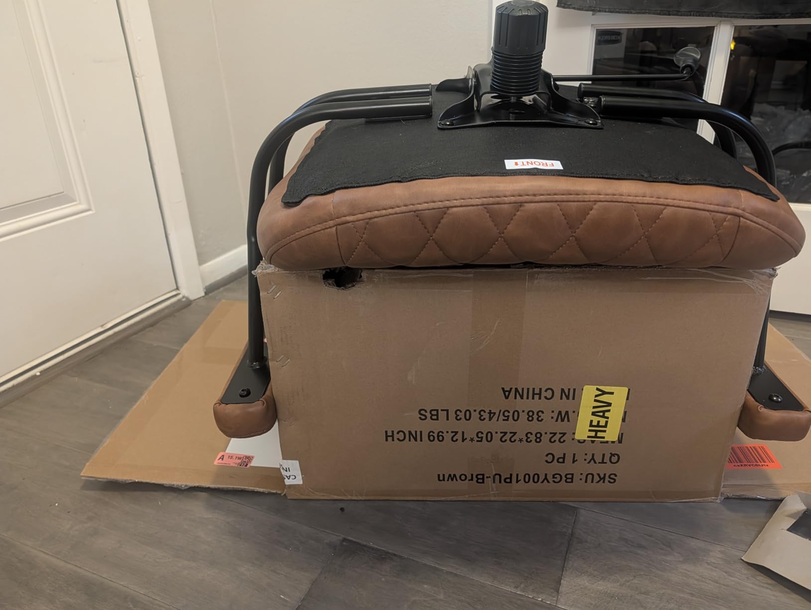 YFO Home Office Desk Chair High Back Office Rubber Casters Ergonomic Computer Chair with Lumbar Support Adjustable Height Rolling Swivel Chair Executive Task Armrests, Brown Leather customer photo 1
