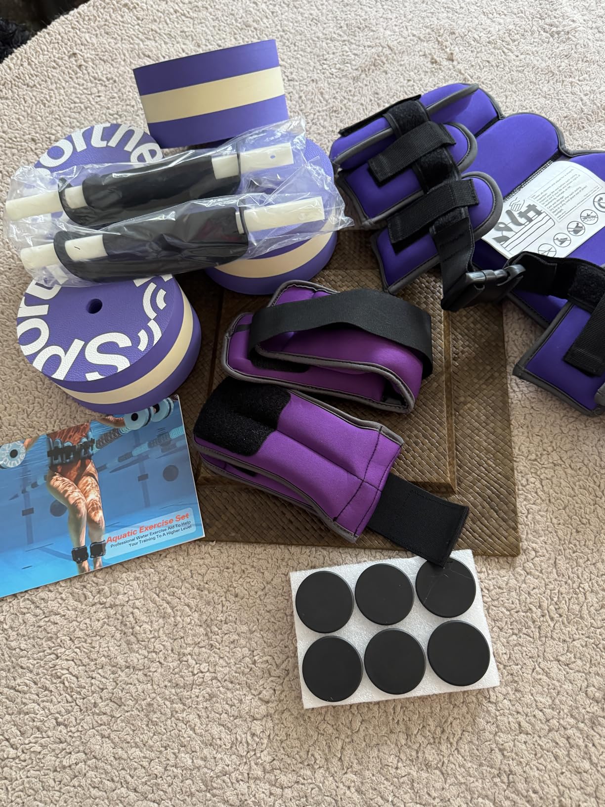 Sportneer Aquatic Exercise Equipment Water Aerobics Combo Set Includes High Density Water Weights Dumbbell Aqua Belt Water Ankle Weights for Pool Exercise Aquatic Therapy Pool Fitness Water Exercise customer photo 1