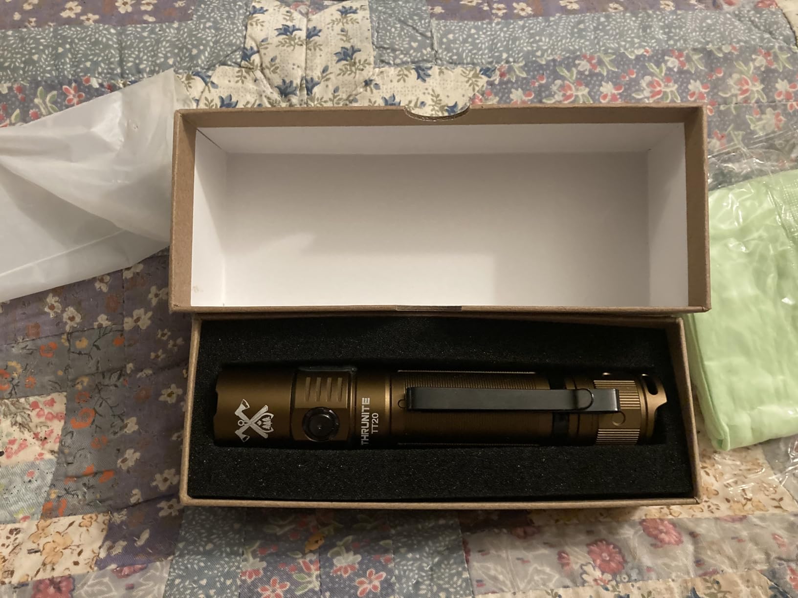 ThruNite TT20 Tactical Flashlight, Customized Version with The Outsider, High 2010 Lumens, Long 305 Meters Beam Distance, USB-C Rechargeable Flashlight Compact for Hunting, Hiking - Desert Tan CW customer photo 1