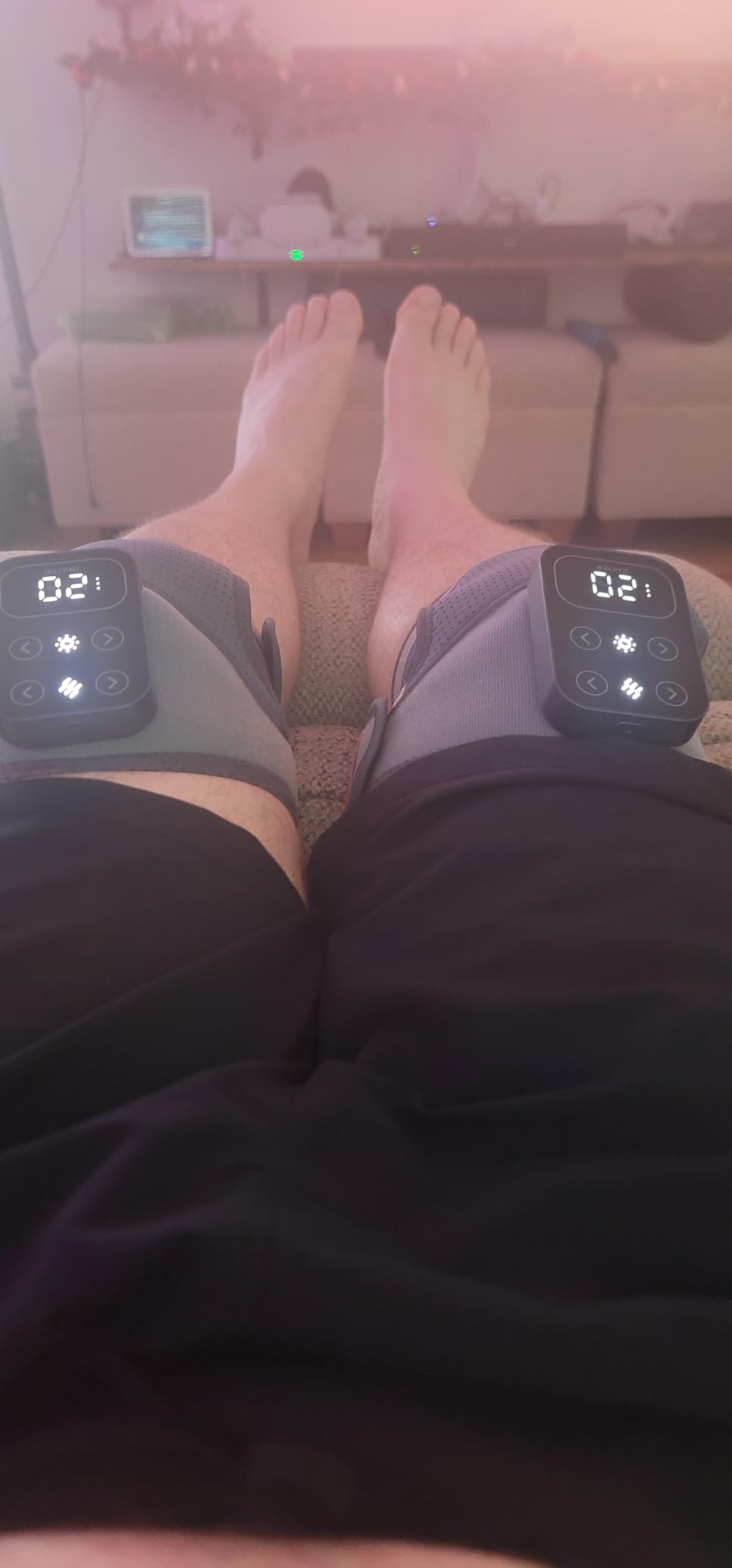 IKEEPFIT Cordless Knee Massager with Heat Vibration for Pain Relief, MAXwarm 4.0 [2026 Upgraded] - Electric Heated Knee Brace with 5 Heat Levels and 3 Massage Mode, Gifts for Men Women (Grey, Pair) customer photo 1