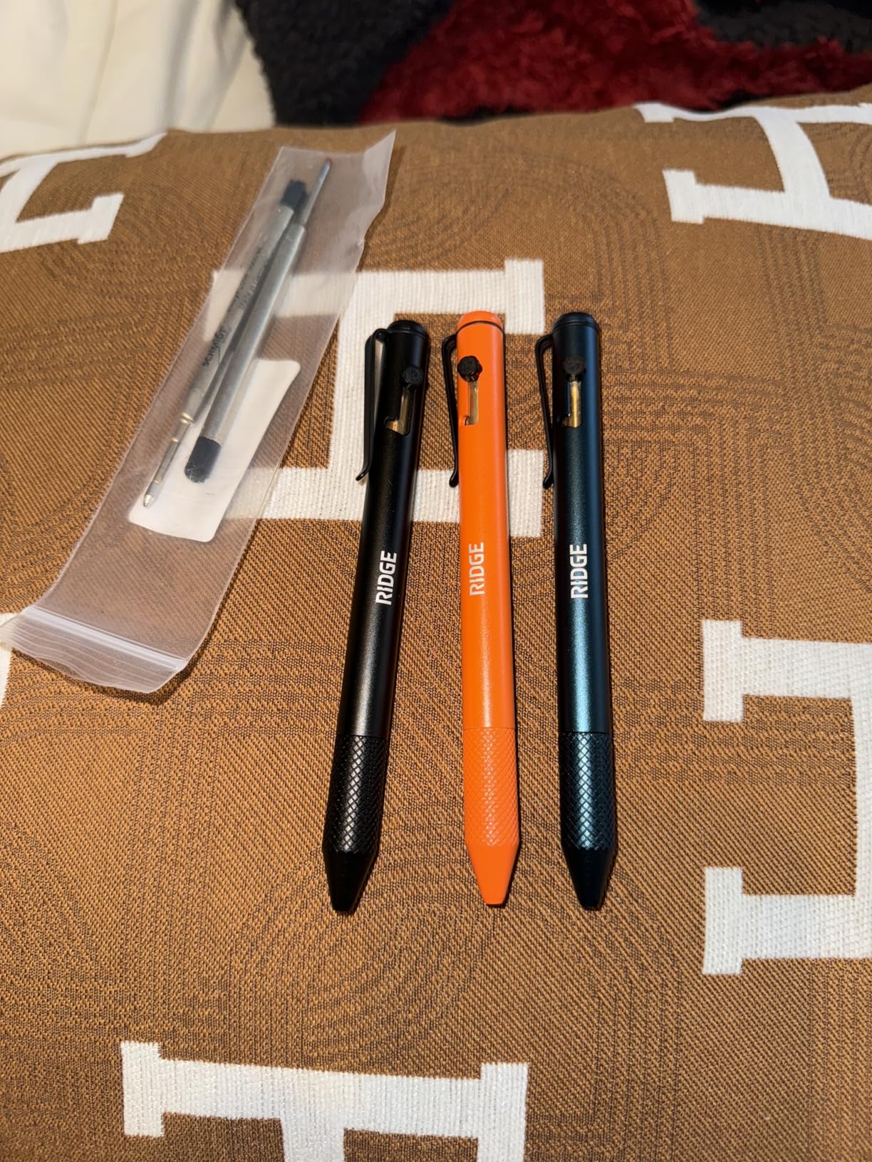 Ridge Bolt Action Pen - CNC Machined Everyday Carry Pen, Knurled Grip, Pressurized Refill, Manganese Spring Steel Clip, Compact Pocket EDC Pen with Schmidt EasyFlow 9000 (Matte Olive) customer photo 1