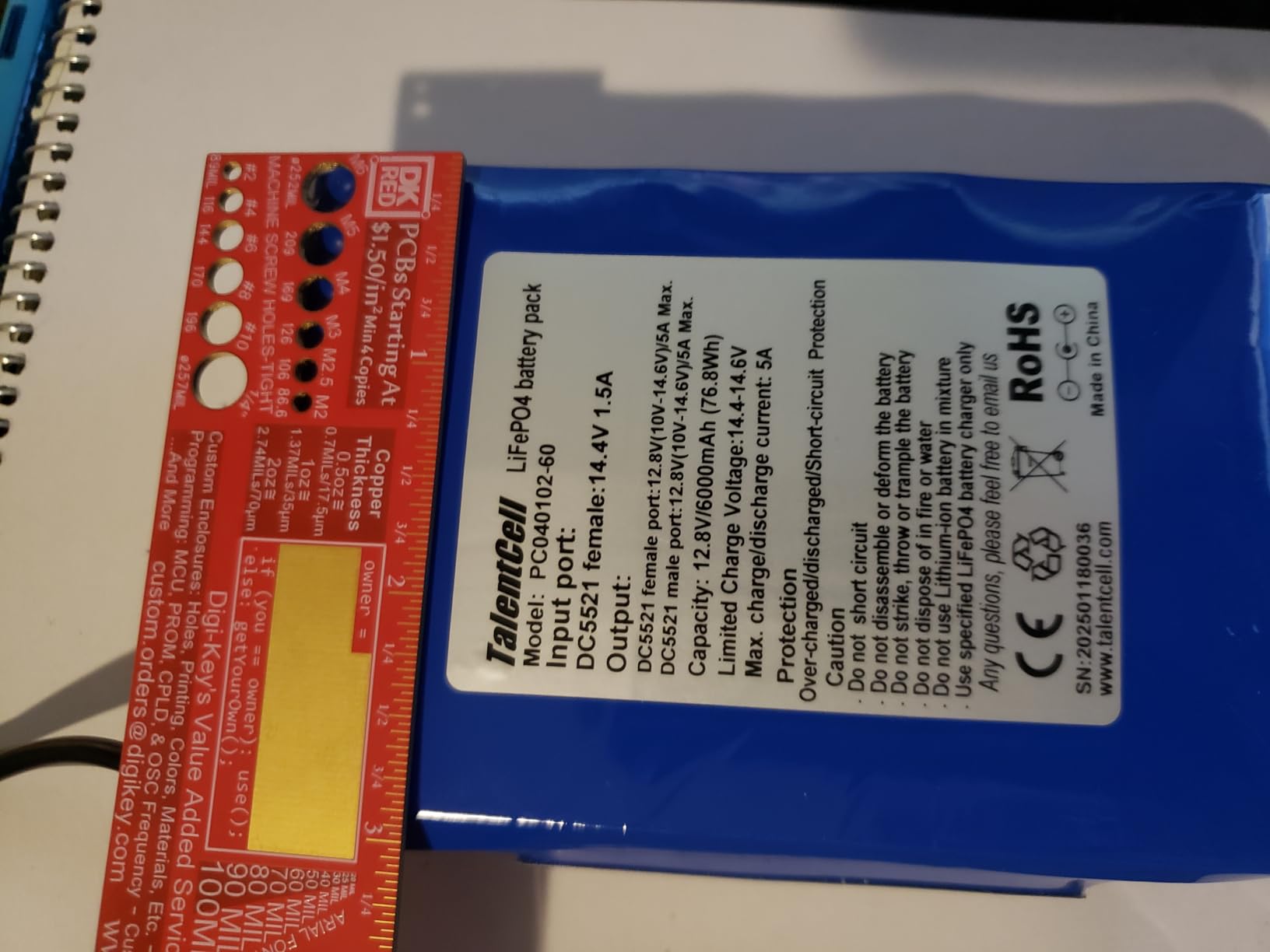 TalentCell 12V 6Ah LiFePO4 Battery Pack, Ultra Long Life Cycles Rechargeable DC 12.8V 6000mAh 76.8Wh Lithium Iron Phosphate Backup Battery for LED Strip, CCTV Camera, Router, Solar System, DIY Project customer photo 1