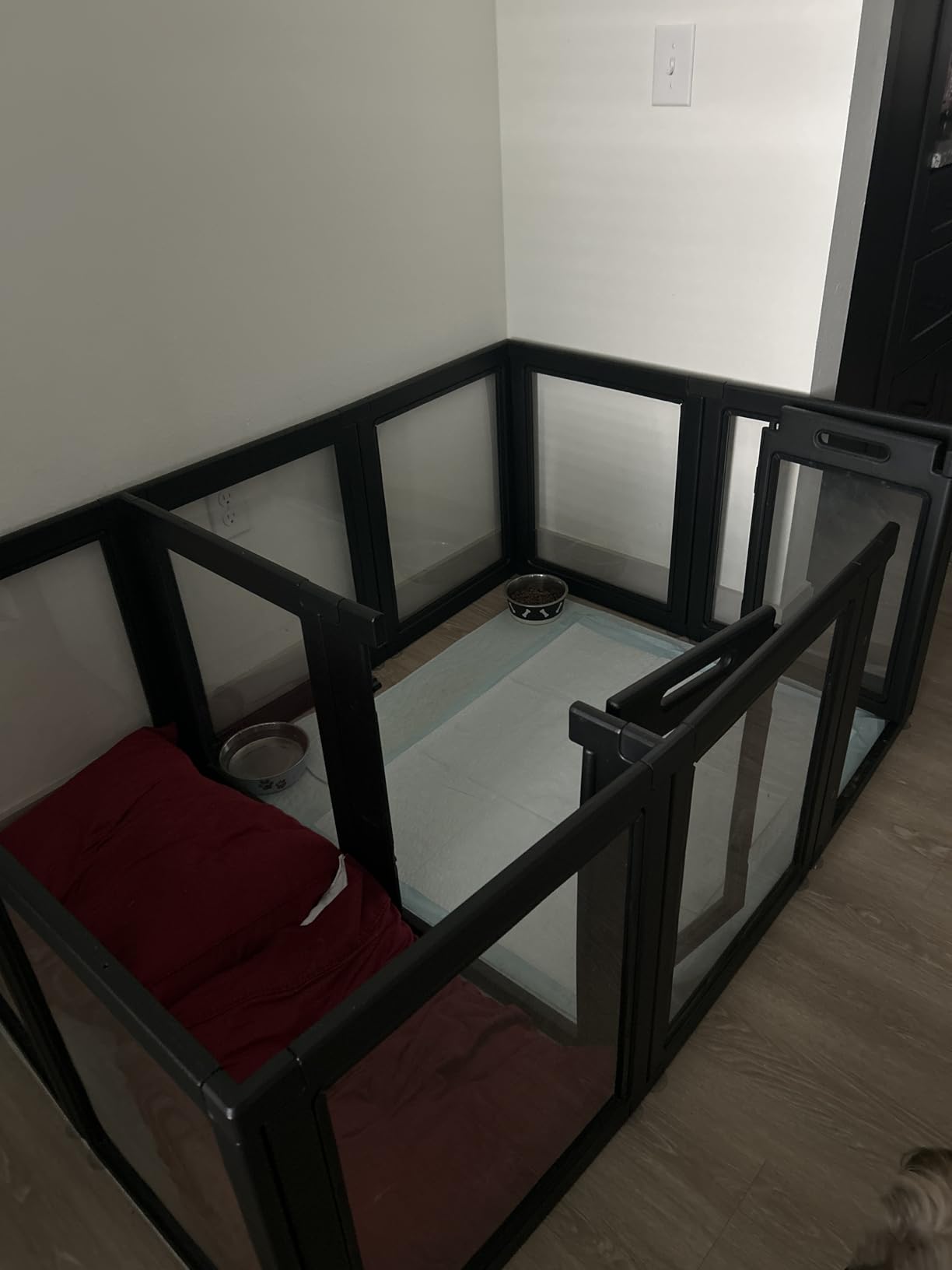 FXW AuraSpace Acrylic Indoor Dog Playpen for Puppies and Small Dogs, 24 Inch, 12 Panels, Black customer photo 1