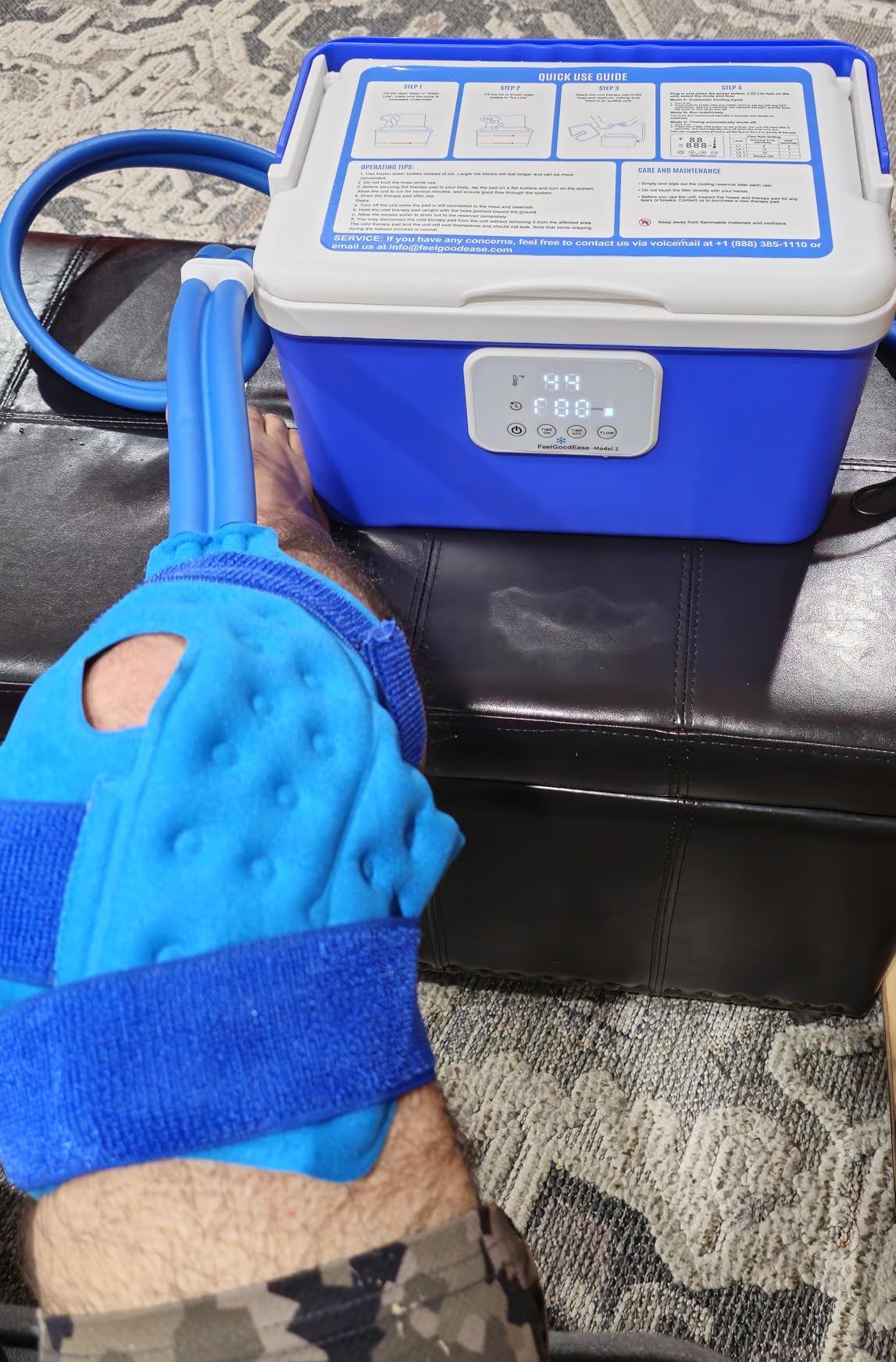 Ice Machine for Knee After Surgery - Game Ready Ice Therapy System with 12QT Cooler, 4 Flow Speeds, Quiet Operation & Adjustable Timing customer photo 2