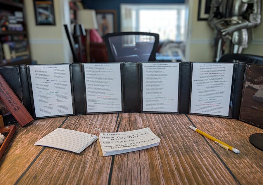 CASEMATIX Miniature DM Screen - 6-Panel Faux Leather Mini Dungeon Master Screen for TTRPGs, Compact DND DM Screen for Better Player Connection & Immersive Tabletop RPG Sessions, Inserts Not Included customer photo 1