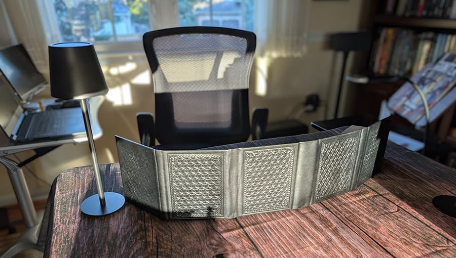 CASEMATIX Miniature DM Screen - 6-Panel Faux Leather Mini Dungeon Master Screen for TTRPGs, Compact DND DM Screen for Better Player Connection & Immersive Tabletop RPG Sessions, Inserts Not Included customer photo 2