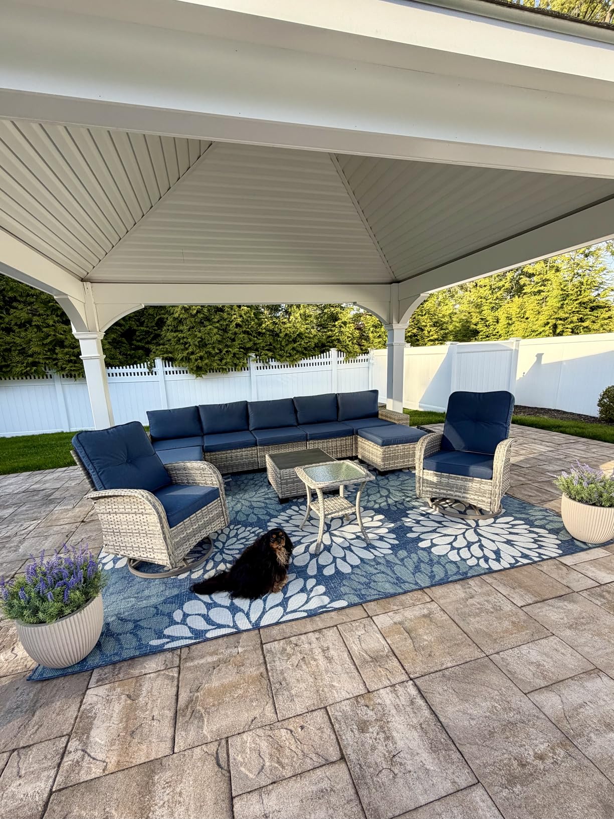 6-Piece Outdoor Patio Furniture Set Wicker Sectional Sofa Set, Patio Conversation Set with Thickened Cushions & Coffee Table for Garden, Backyard, Poolside customer photo 2