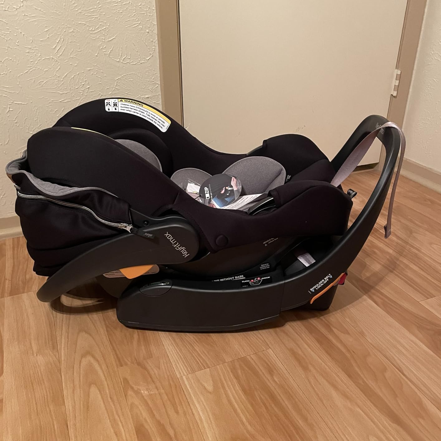 Chicco KeyFit Max Zip ClearTex Infant Car Seat and Base, Rear-Facing Seat for Infants 4-30 lbs., Infant Head and Body Support, Compatible with Chicco Strollers, Baby Travel Gear, Sierra/Beige customer photo 2