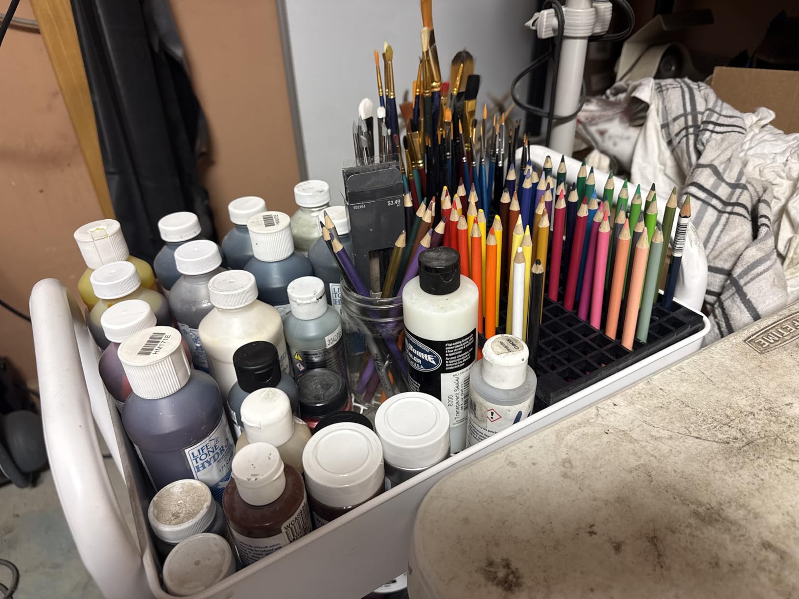 7-Layer Acrylic Craft Paint Storage & Brush Holder, Miniature Hobby Paint Bottle Rack for Model Paints, Small Airbrush Nail Polish Supply Holder, Clear Alcohol Ink Display Organizer customer photo 1