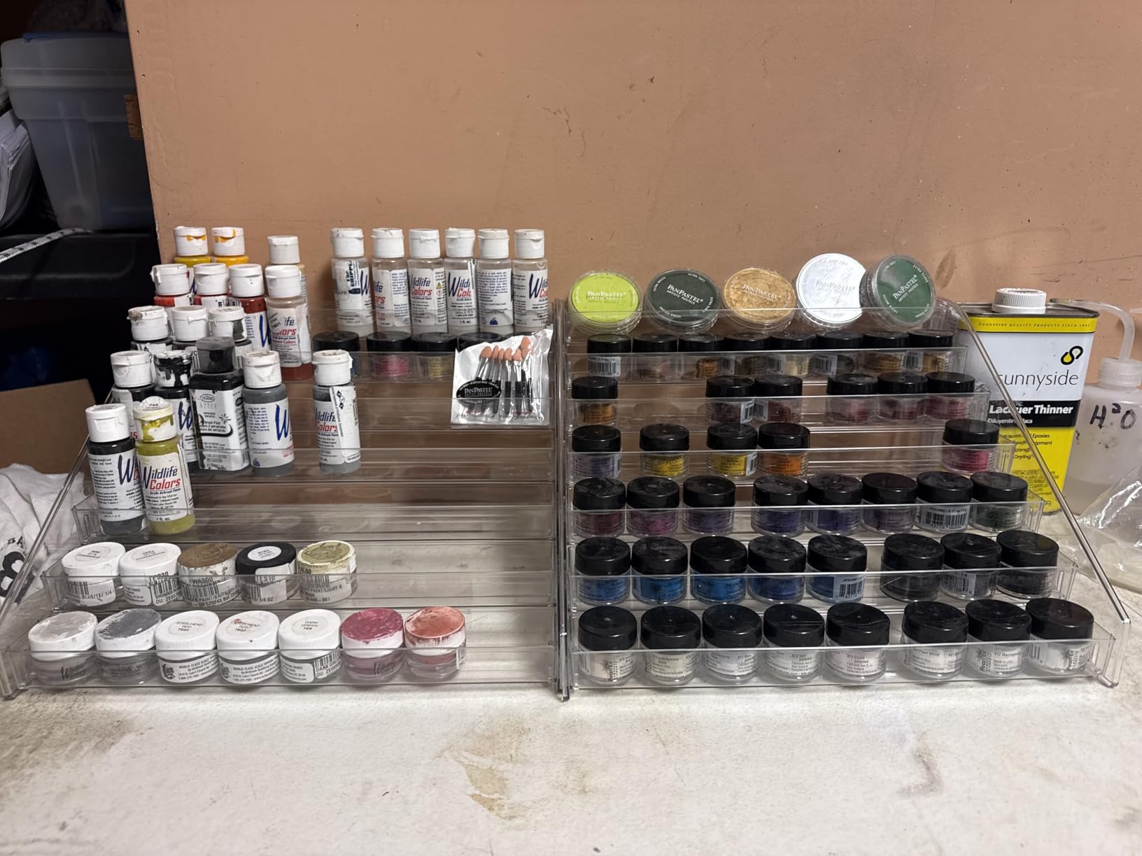 7-Layer Acrylic Craft Paint Storage & Brush Holder, Miniature Hobby Paint Bottle Rack for Model Paints, Small Airbrush Nail Polish Supply Holder, Clear Alcohol Ink Display Organizer customer photo 2