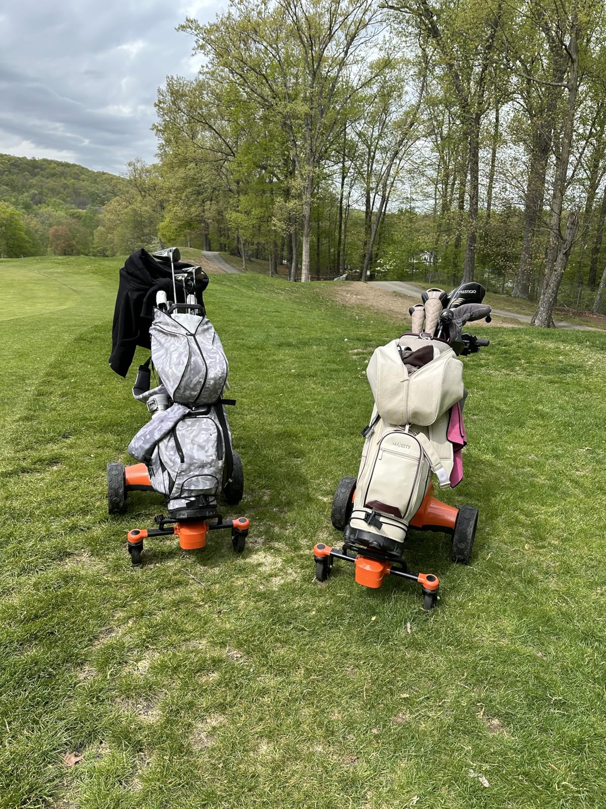 tianhong G5 Electric Golf Cart, Electric Golf Push cart Auto-Follow You, 45 Hole Battery, All-Terrain Anti-Tipping, Electric Golf Push cart with Remote(APP/Manual Control), Foldable customer photo 1