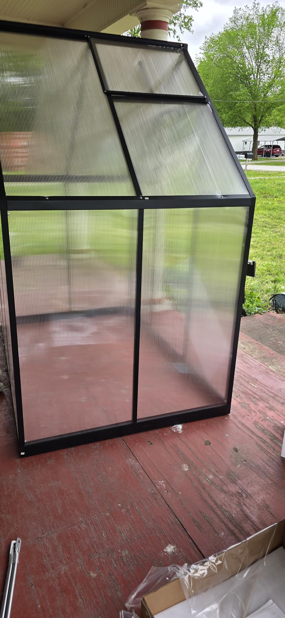 6x7.5FT Greenhouse for Outdoors, Walk-in Greenhouse and Winter Garden Planting, Polycarbonate Greenhouse with Electronic Thermometers, Withstands Strong Wind or Snow to Protect Vegetable or Plants customer photo 1