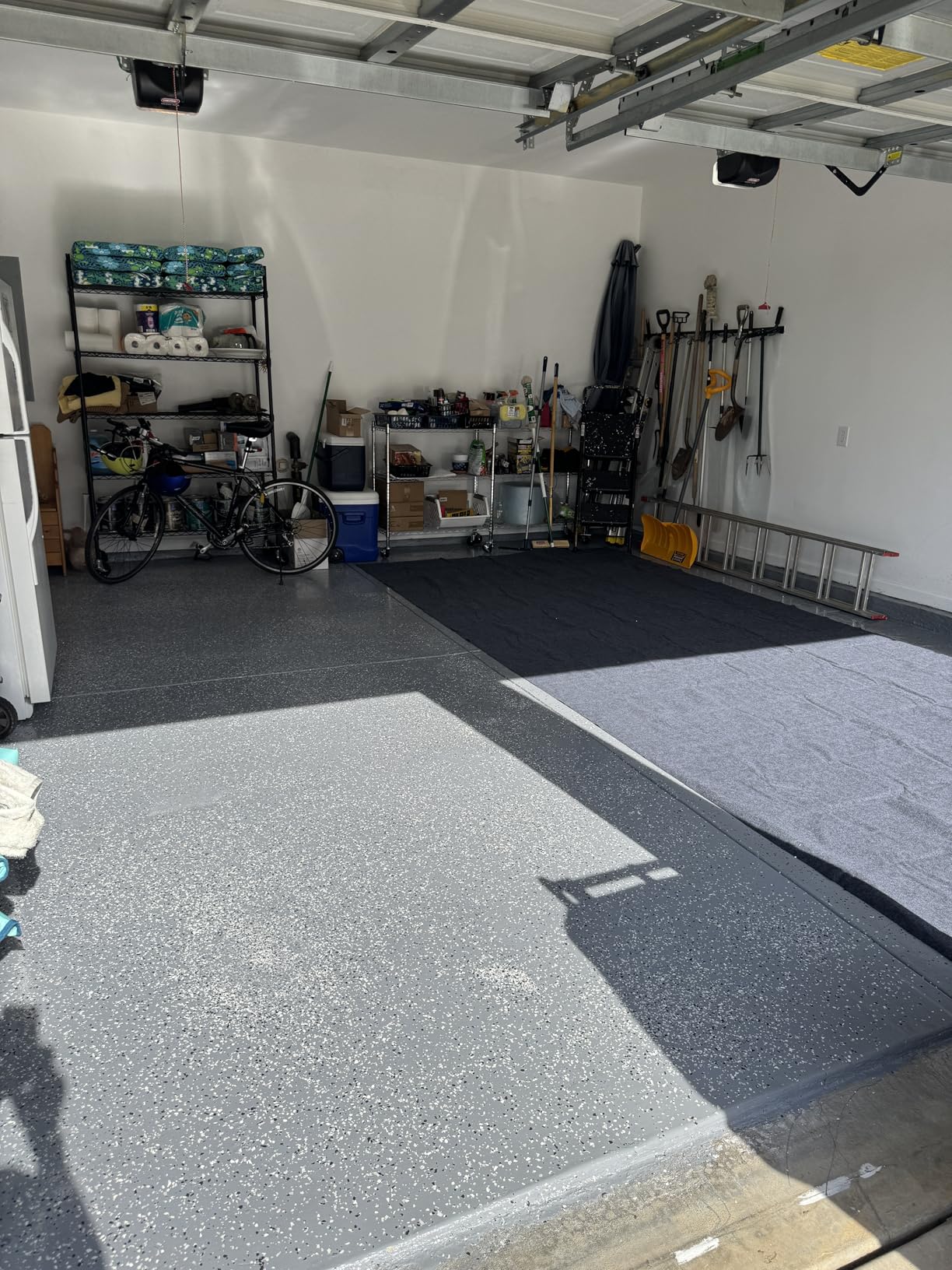 Gorilla Epoxy Garage Floor Coating (12 pc) Kit, 2.5-Car, Concrete Flooring, 100% Solids, Superior Adhesion, Incredibly Durable High Gloss Gray Finish, 550 sq. ft. Coverage customer photo 1