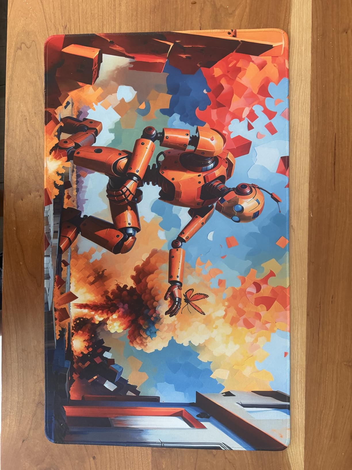 Foxtrot Designs TCG Playmat, Samurai and Cherry Blossoms 24in x 14in, Premium Stitched Edges, Non-Slip Base for MTG and Other Trading Card Games. MTG Playmat. Design (Honor) customer photo 2