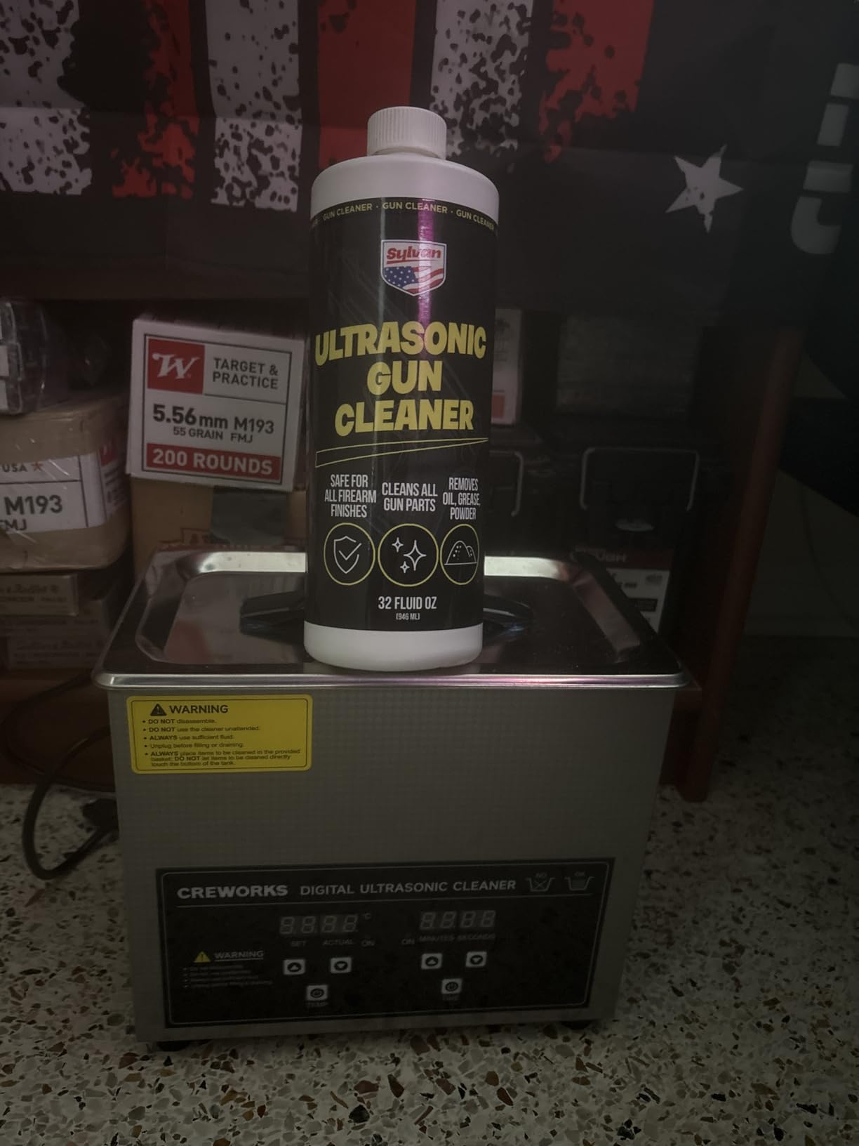 Ultrasonic Gun Cleaner Solution Concentrate + Free Cleaning Cloth | Makes 50 Gal. | Made in The USA | Gun Parts Cleaner for All Ultrasonic Machines | Highly Concentrated Firearm Cleaning Liquid customer photo 1