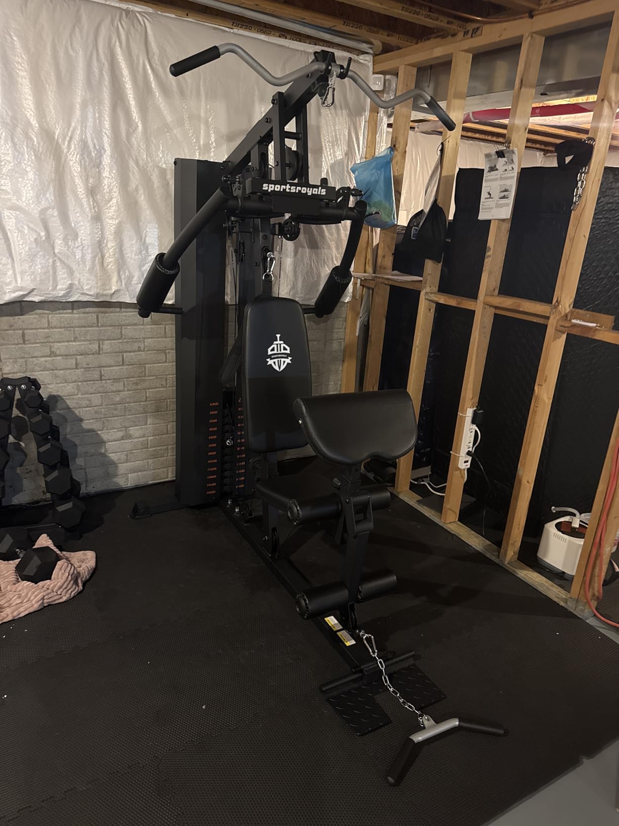 Sportsroyals Home Gym, Multifunctional Workout Station with Leg Press, 150LBS Weight Stack Full Body Workout Equipment for Home Exercise Fitness Strength Training customer photo 1