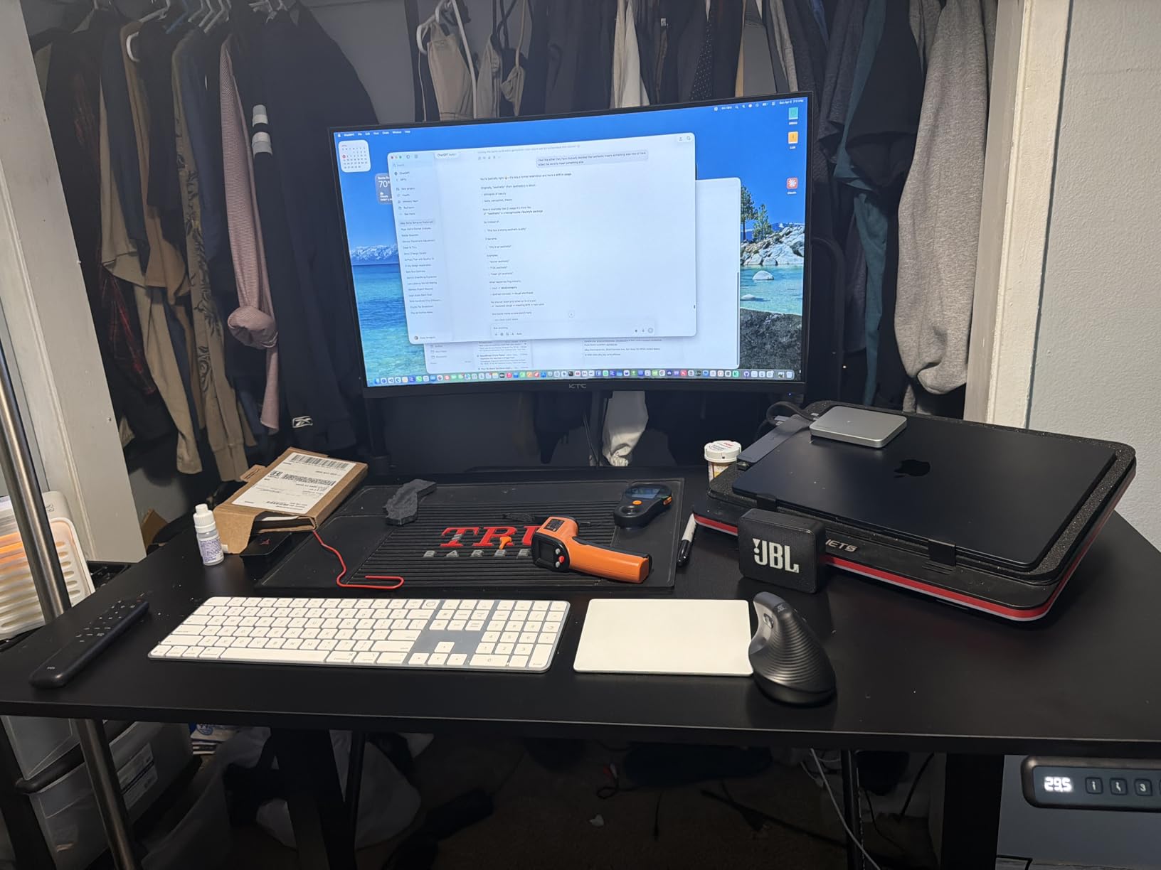 SANODESK Electric Standing Desk 71 x 32 Inches, Height Adjustable Sit Stand with Large Splice Board Desktop for Home Office, Computer Workstations, Memory Ergonomic Computer Desk customer photo 1