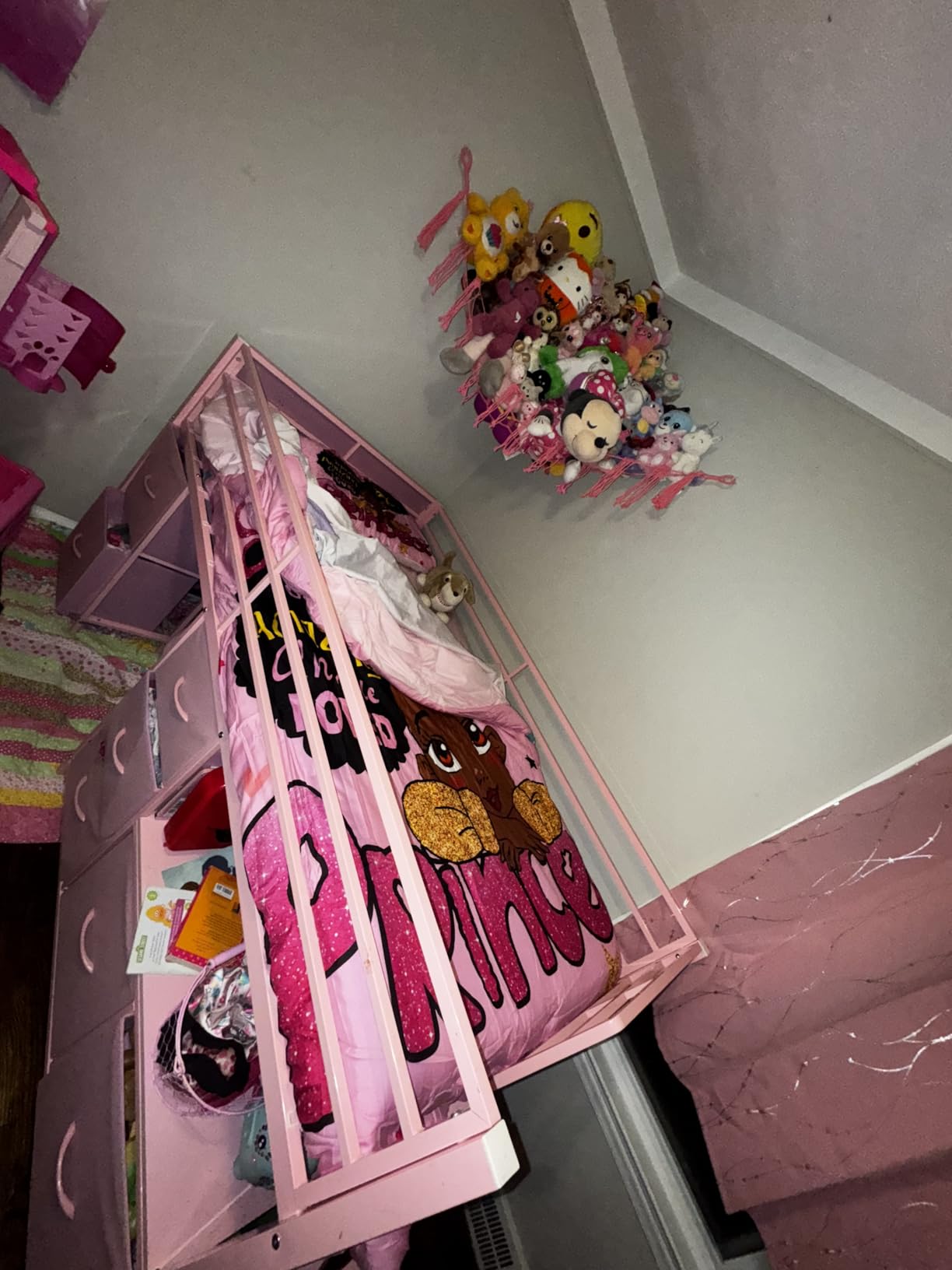 ADORNEVE Low Loft Bed Twin Size with 7 Storage Drawers, Bookcase and LED Lights, Metal Kids Loft Bed with 14