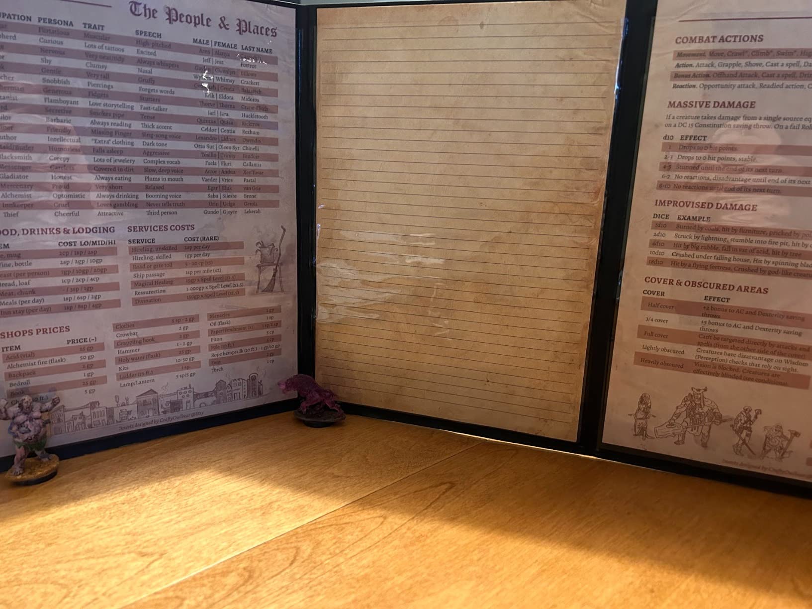 DND DM Screen 5e - D&D Dungeon Master Screen 3D Faux Leather with Customizable Inserts - Dungeons & Dragons GM / Game Master Accessories Gift for Man or Woman. Hide Dice Rolls, Maps & Books (Colored) customer photo 1