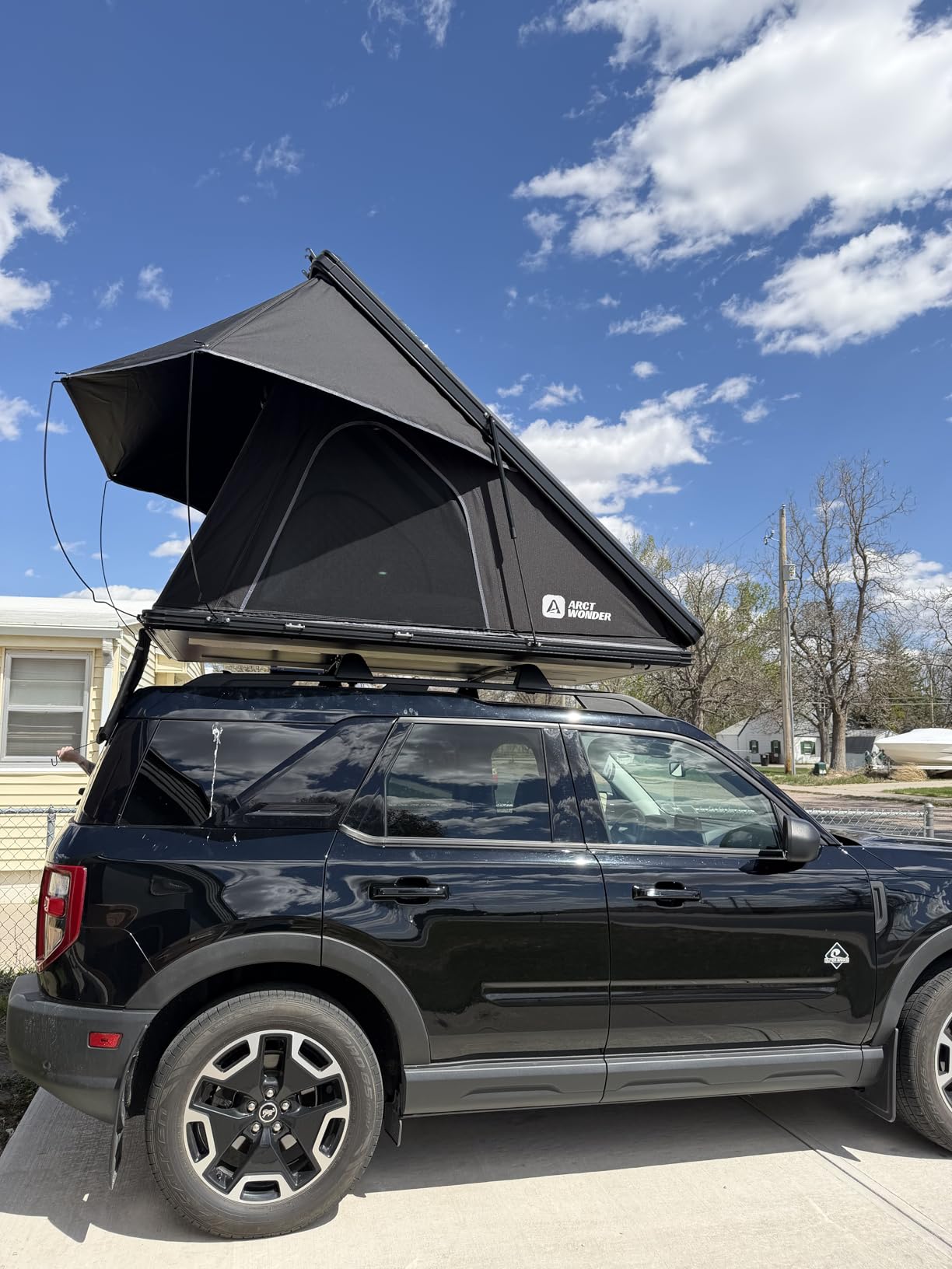 Rooftop Tent Hard Shell with Winter Thermal Layer, Solar Panel Roof top Tent Hardshell Suitable for Jeep SUV Truck Van, Camping Car 2 Person customer photo 1