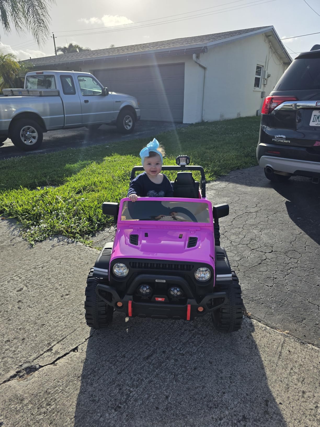 Hikiddo 2 Seater Ride on Car Truck, 12V Kids Electric Ride on Toy for Big Kids Age 3-8 w/Remote Control- Hot Pink customer photo 1