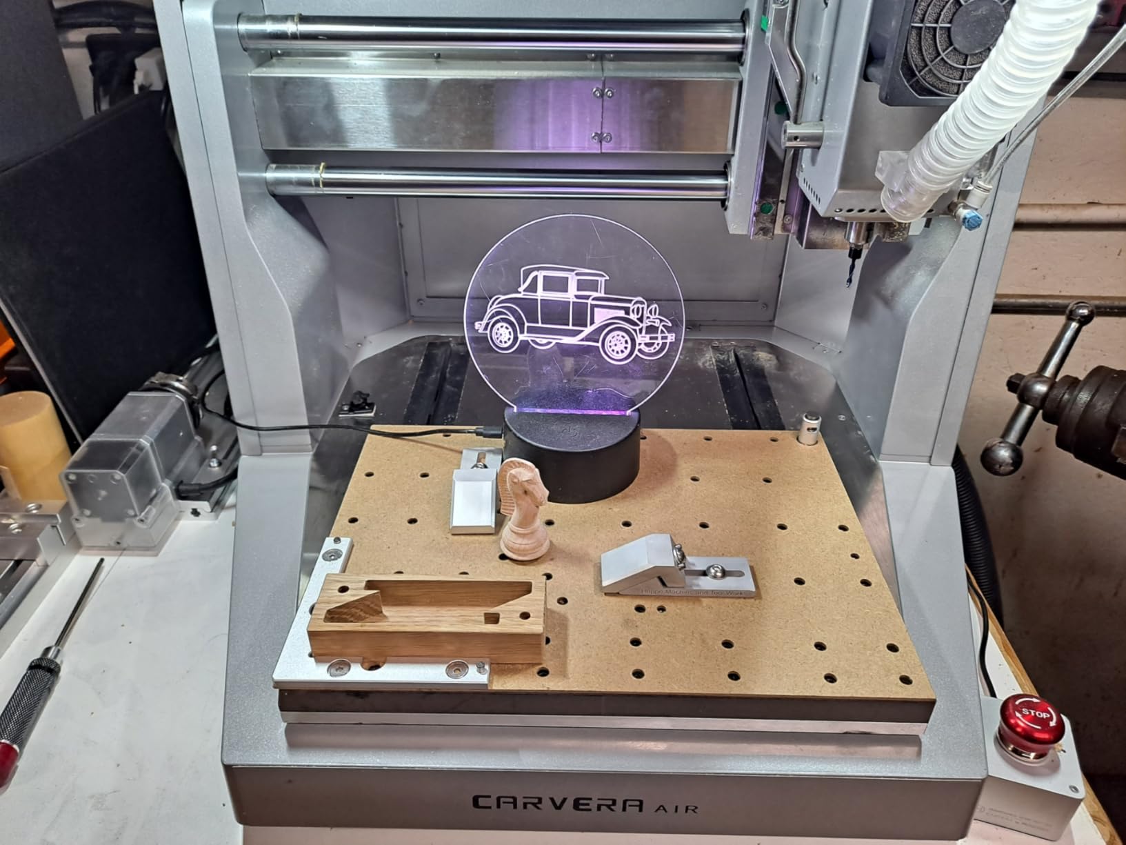 Carvera Air Desktop Machine with 4th Axis and PCB Fabrication Pack, Compact Enclosed Mini CNC Router Mill, Quick Tool Changer Closed-Loop Control, User-Friendly CAM Milling, Cutting, DIY, Crafts customer photo 1