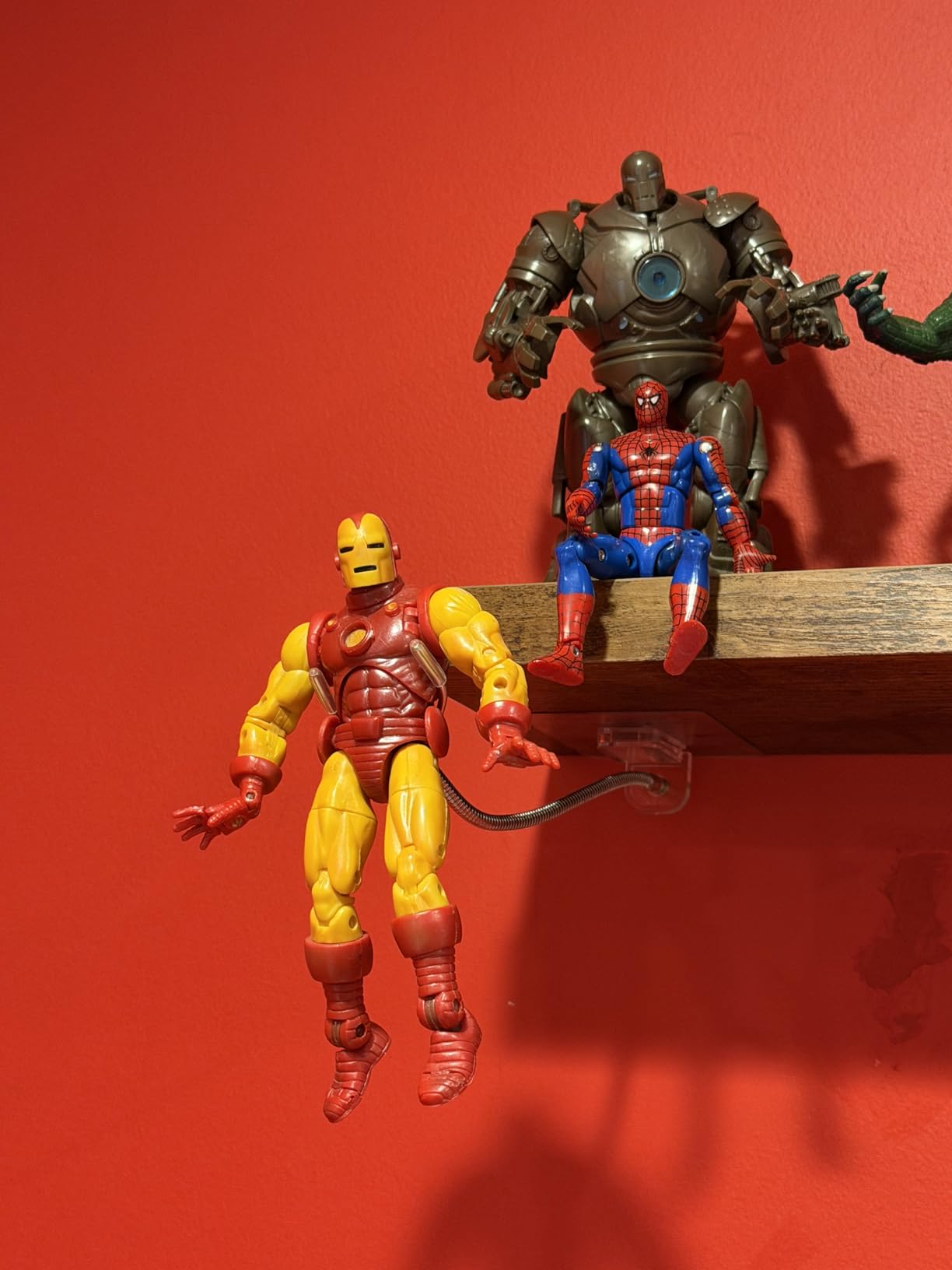 Action Figure Flight Stands Wall Mounted, Flying Action Figure Hidden Stand with Adjustable Serpentine Arm for 6 inch Marvel Legends and HG RG SD SHF Gundam 1/144 Toy (2 Pack Silver) customer photo 1