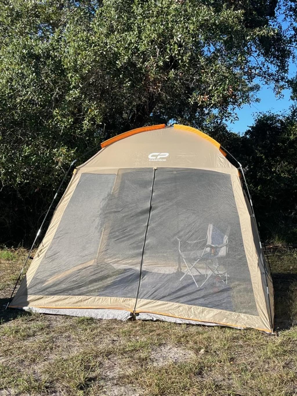 CAMPROS CP Screen House Room with 1 Pc Removal Wind/Sun Panel Canopy Tent Camping Tent Screen Shelter Gazebos for Patios Outdoor Camping Activities, 10'X10'X86in(H) - Beige customer photo 2