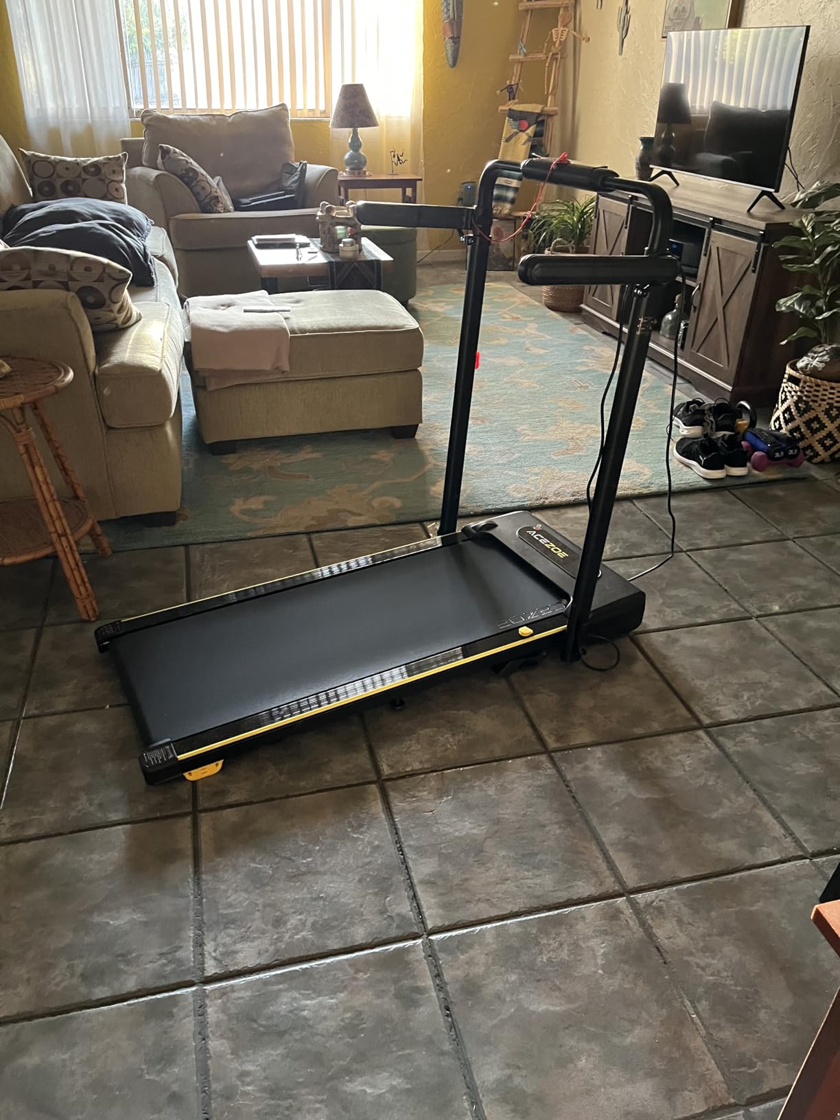 Acezoe 3 in 1 Under Desk Treadmill with Incline, Walking Pad with Removable Desk Workstation, Adjustable Height for Different Need, 300lbs Capacity, Foldable Compact for Home Small Office customer photo 1