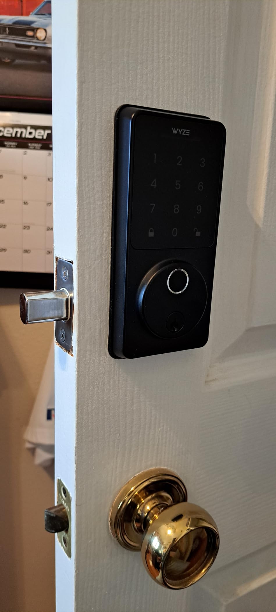 Wyze Auto-Lock Bolt v2, Fingerprint Keyless Entry Smart Lock, AI Learning Scanner with Wi-Fi Front Door Lock Deadbolt, Auto-Lock, 8 Months Battery, BHMA2, IP53, Anti-Peep Keypad, Backup Keys customer photo 2