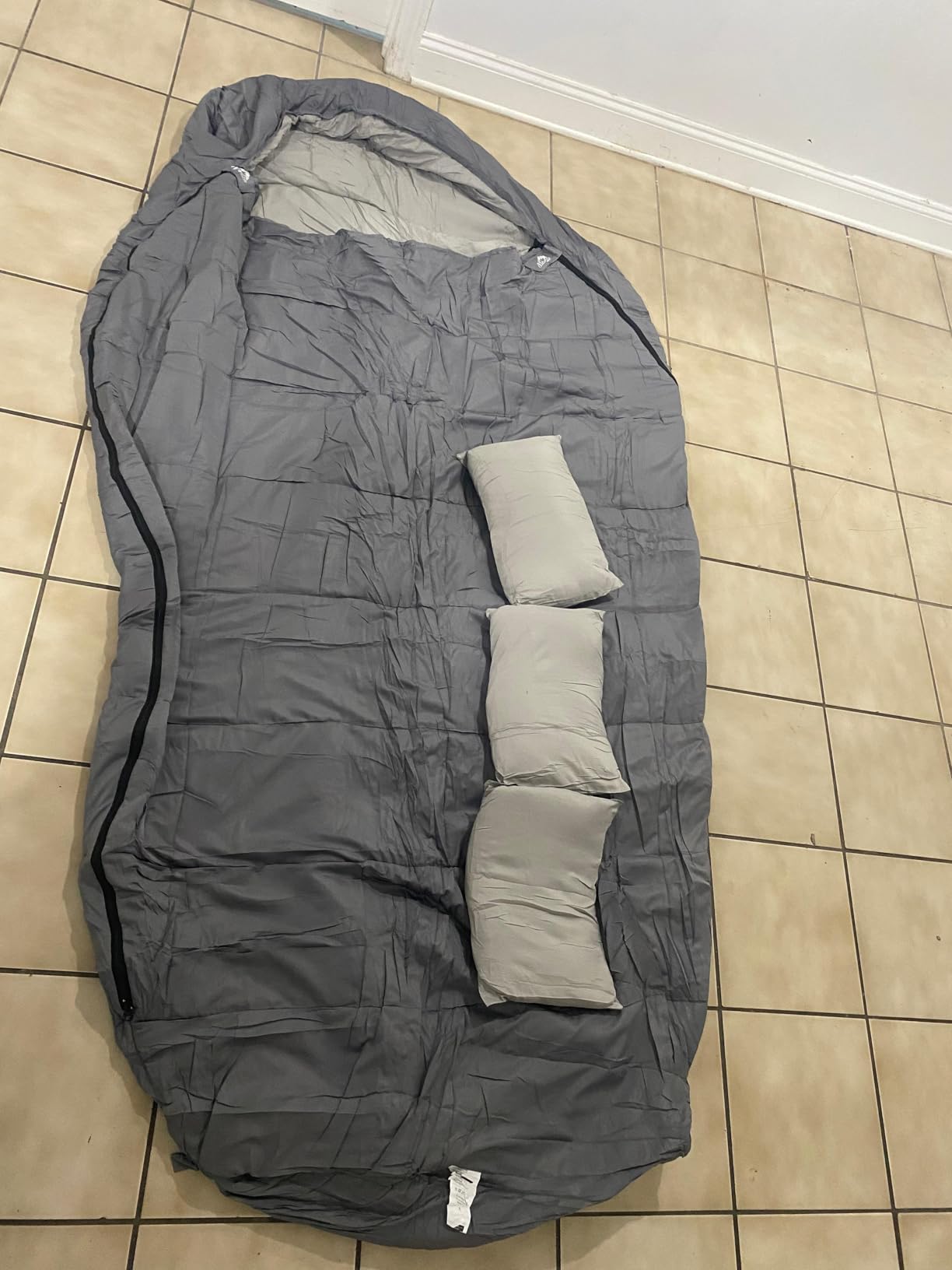 MEREZA Mummy Double Sleeping Bag for Adults with Pillow Cold Weather 0 Degree 2 Person Sleeping Bag for Big Tall Mens Couples Family Camping customer photo 1