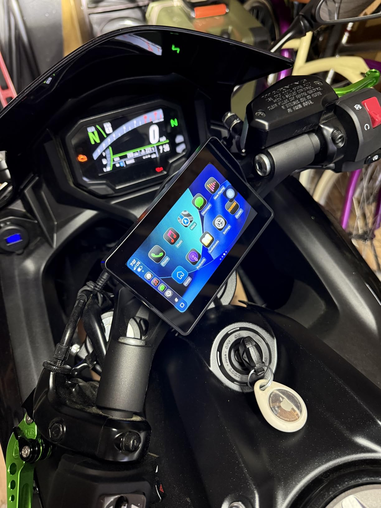 WonVon 5 Inch Motorcycle Carplay GPS Navigation System with Apple Carplay and Android Auto Portable Screen with Dual Bluetooth, Navigation, Siri, Google Assistant customer photo 1
