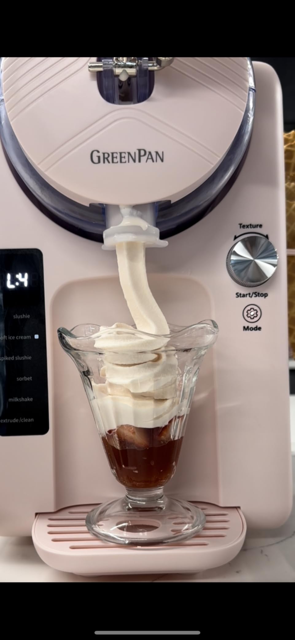 GreenPan Frost Ice Cream Maker & Slushie Machine, Soft Serve, Sorbet, Margaritas, Milkshakes, Frozen Yogurt, No Pre-Freezing, Ready in 15 Mins, 6 Modes, 7 Textures, Self-Cleaning, Family Size, Blue customer photo 2